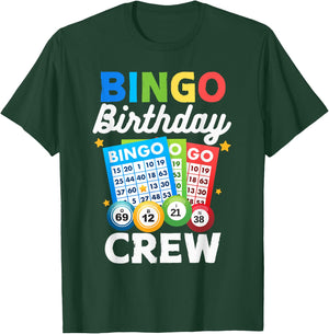 Bingo Birthday Crew Funny Men Bingo Player T-Shirt - T-Shirt | Forest