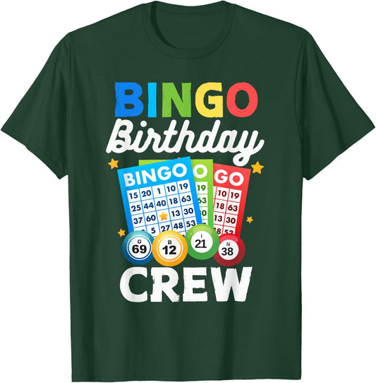 Bingo Birthday Crew Funny Men Bingo Player T-Shirt - T-Shirt | Forest