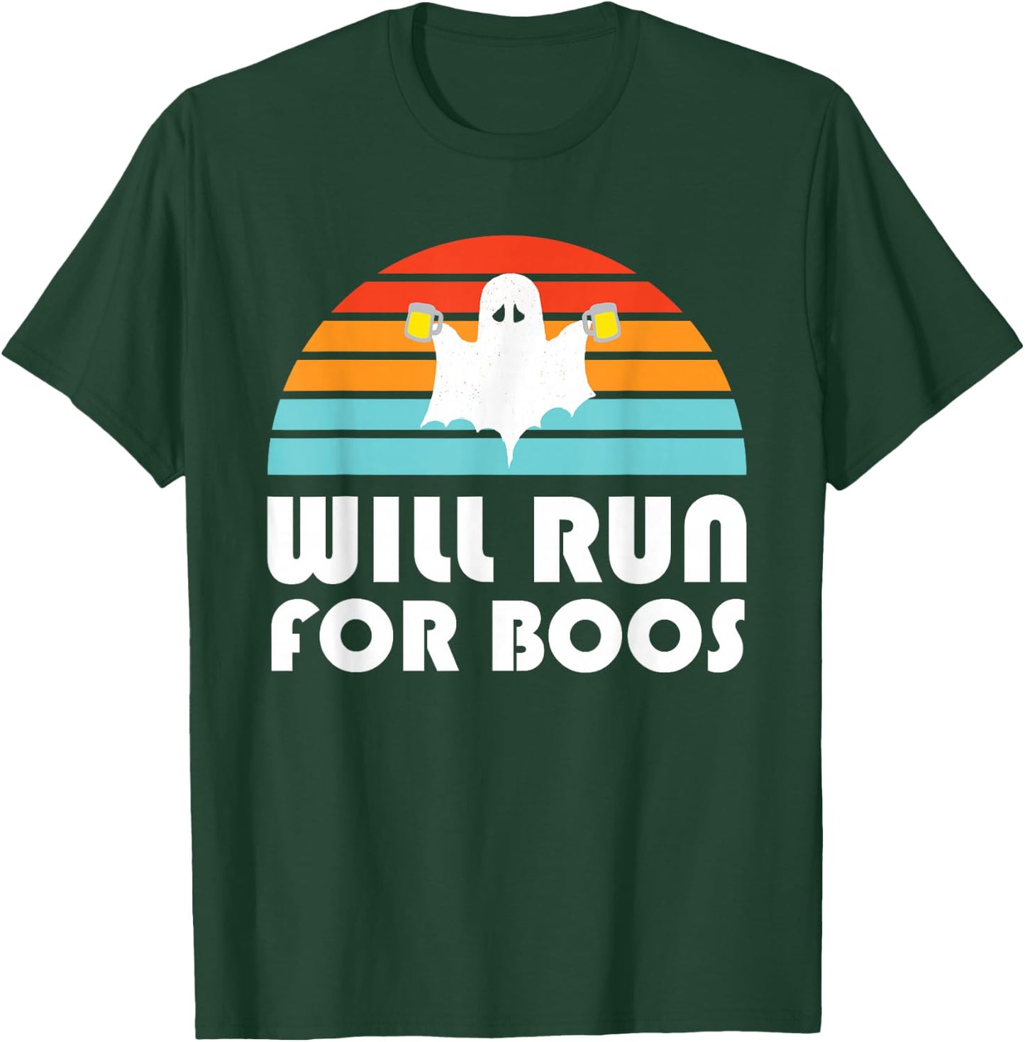 Halloween Running Will Run For Boos Beer T-Shirt - T-Shirt | Forest