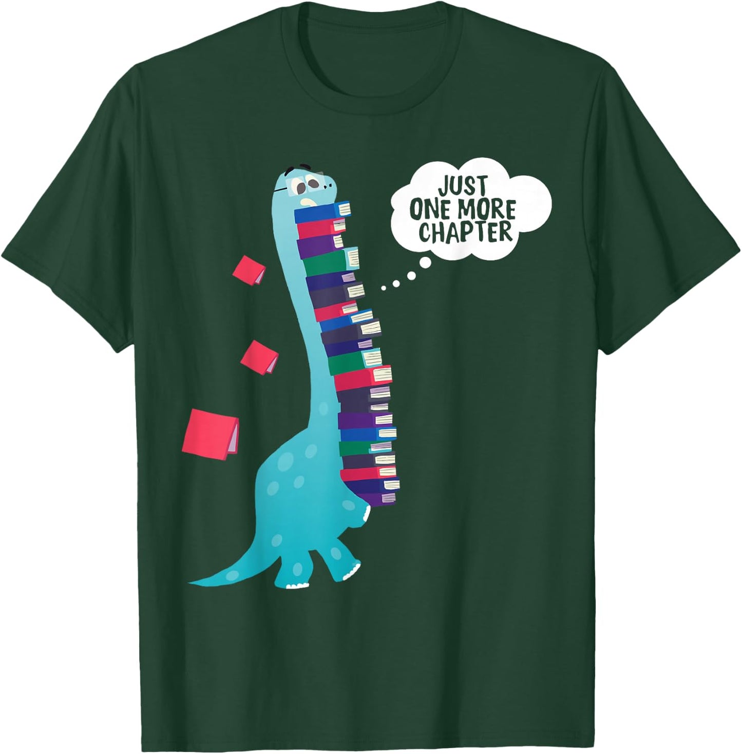 Just One More Chapter T Shirt Cute Dinosaur Book Reading T-Shirt - T-Shirt | Forest