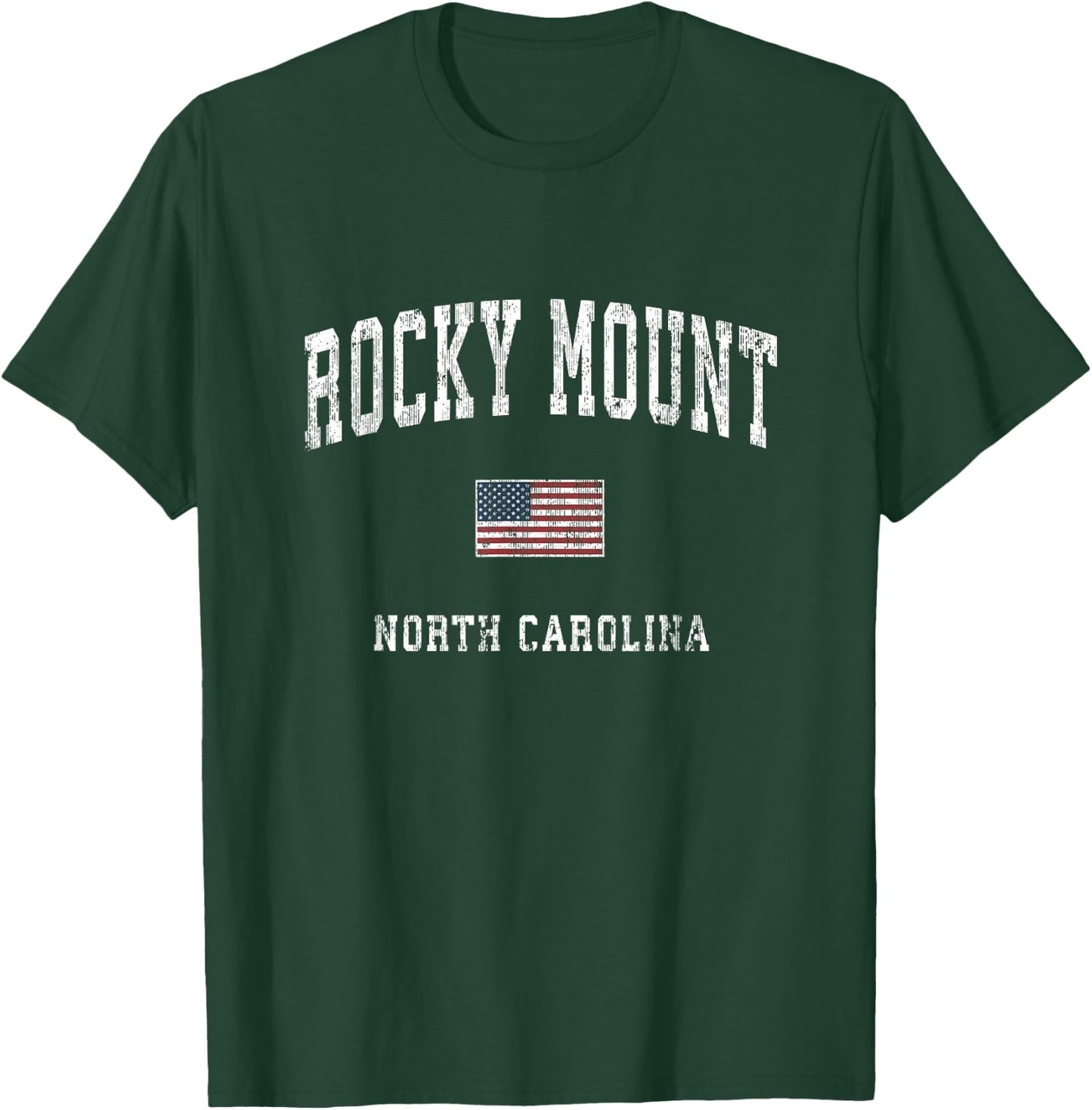 Rocky Mount North Carolina NC Vintage American Flag Sports T-Shirt - T-Shirt | Forest