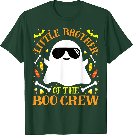 Little Brother Boo Crew Ghost Matching Family Boys Halloween T-Shirt - T-Shirt | Forest