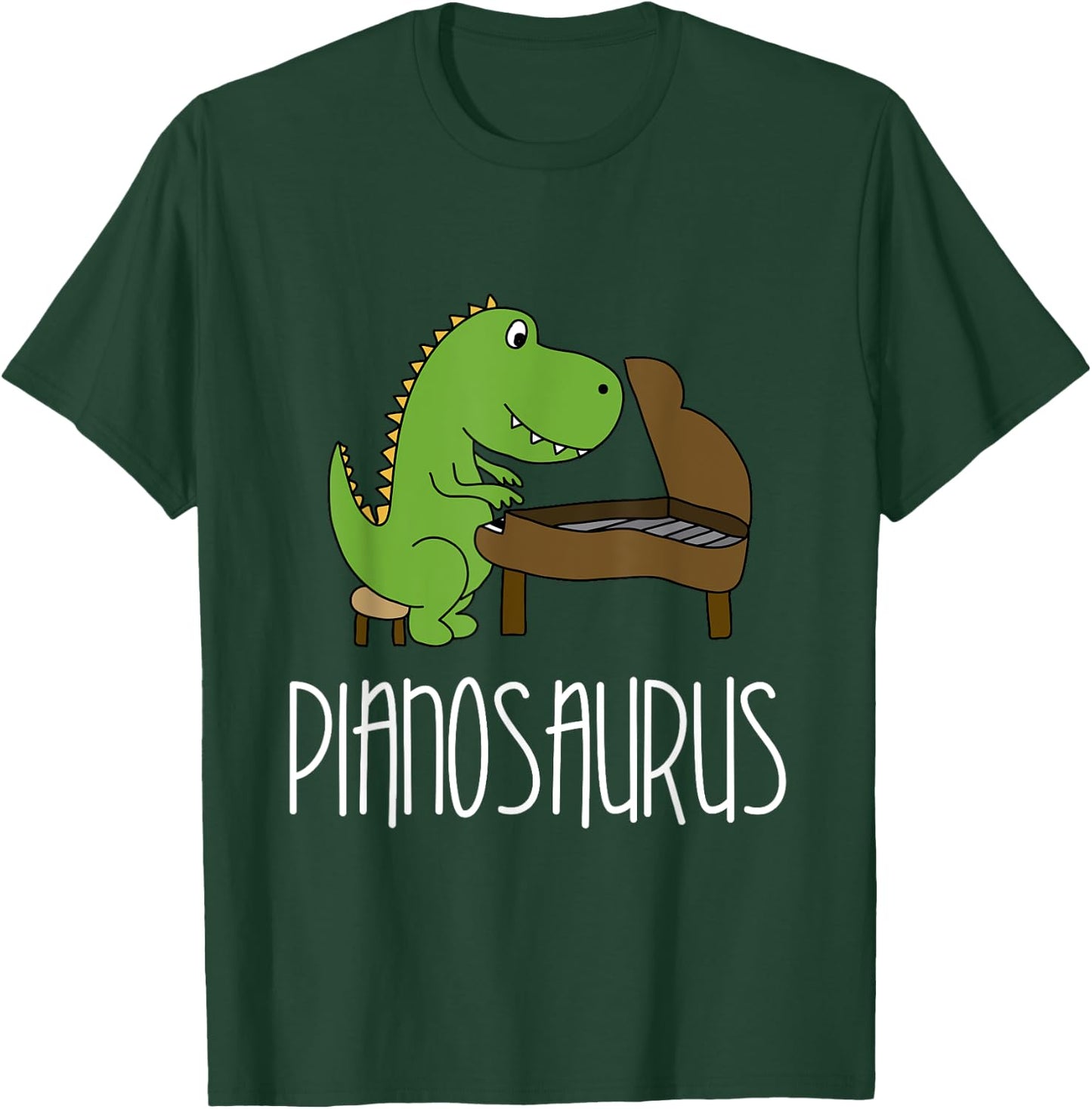 Pianosaurus - Funny Piano Dinosaur Pun T-Rex T-Shirt - T-Shirt | Forest