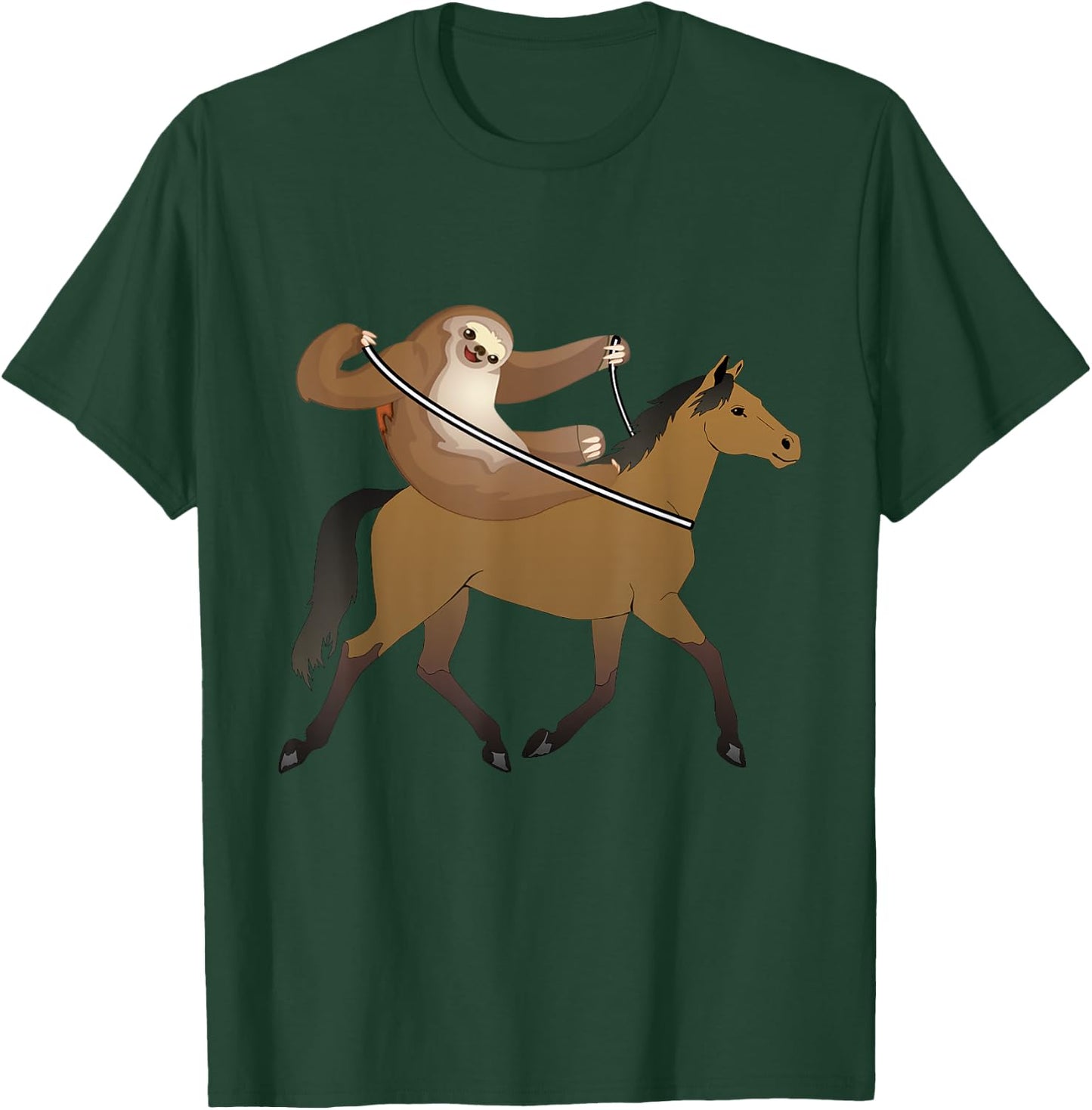 Funny Sloth Riding Horse For Sloths Costume Lover Gift T-Shirt - T-Shirt | Forest