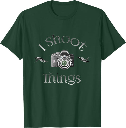 I Shoot Things Photography Vintage Camera Shirt T-Shirt - T-Shirt | Forest
