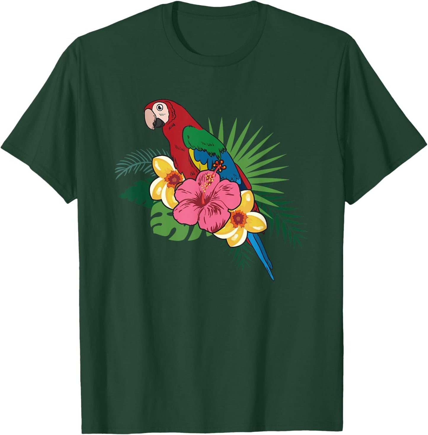 Vintage Aloha Hawaiian Parrot Shirt - Macaw T-Shirt - T-Shirt | Forest