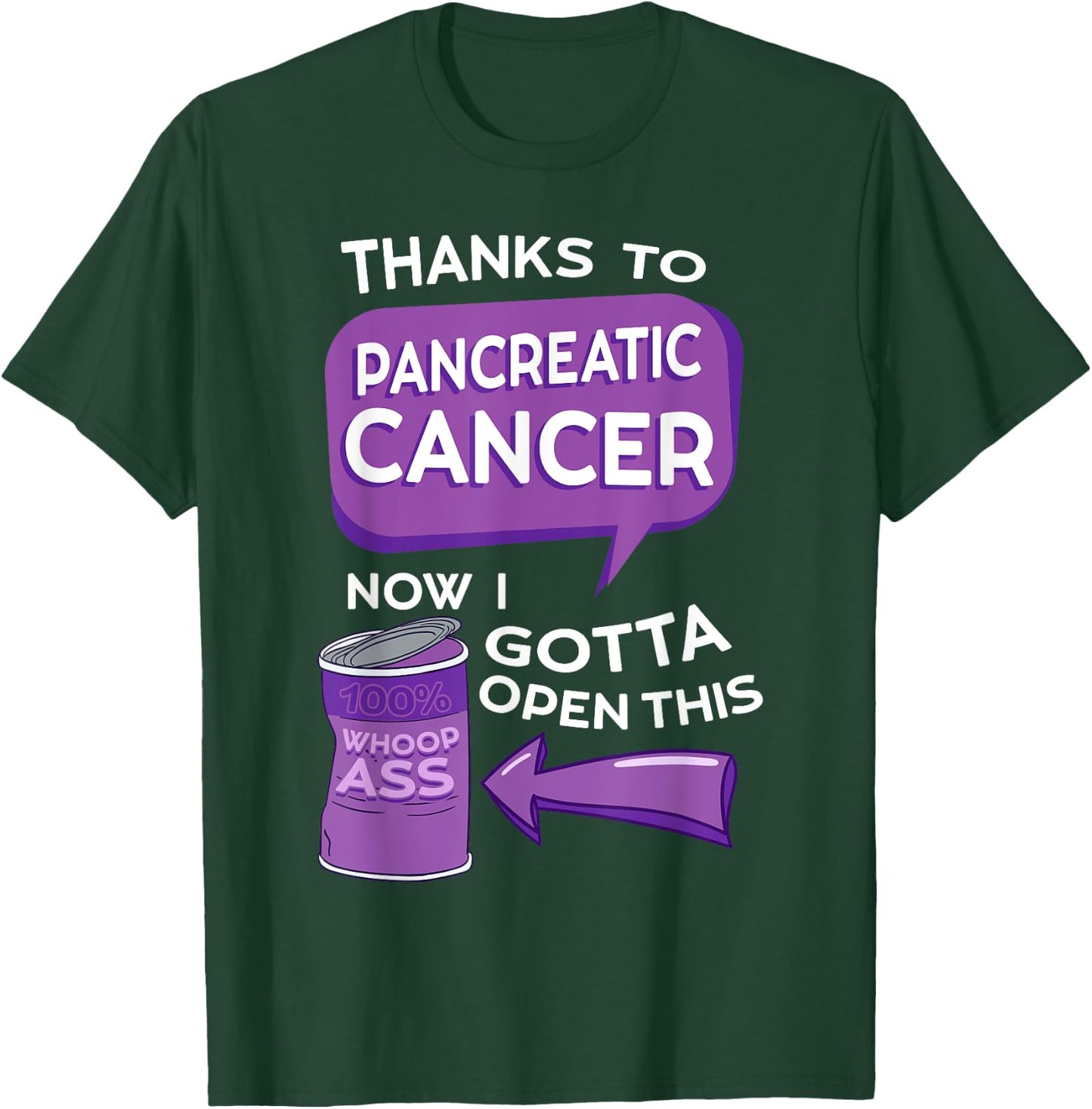 Pancreatic Cancer Awareness Adenocarcinoma Stomach Tumor T-Shirt - T-Shirt | Forest