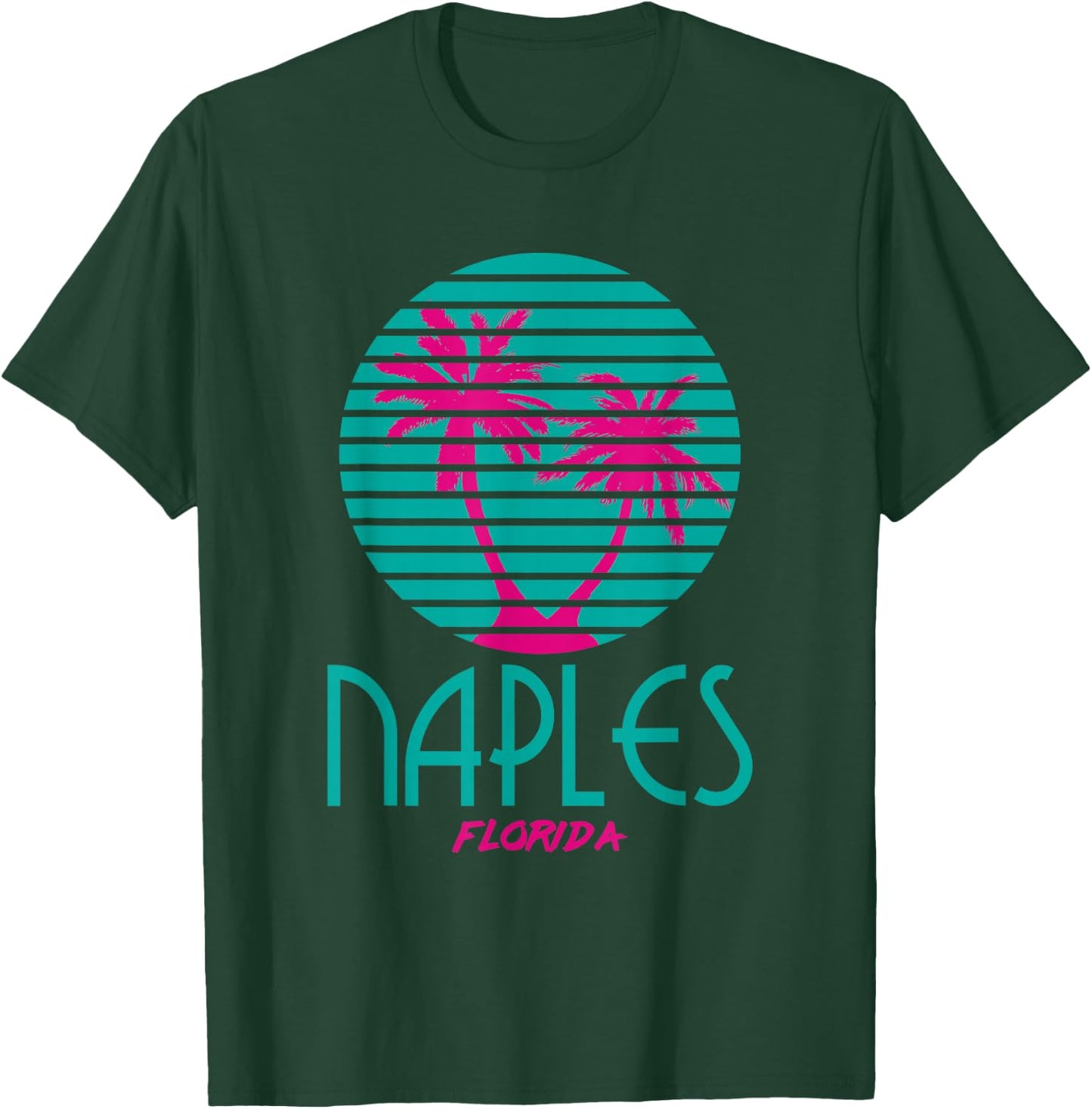 Naples Florida T Shirt Souvenirs 80s FL Palm Trees T-Shirt - T-Shirt | Forest