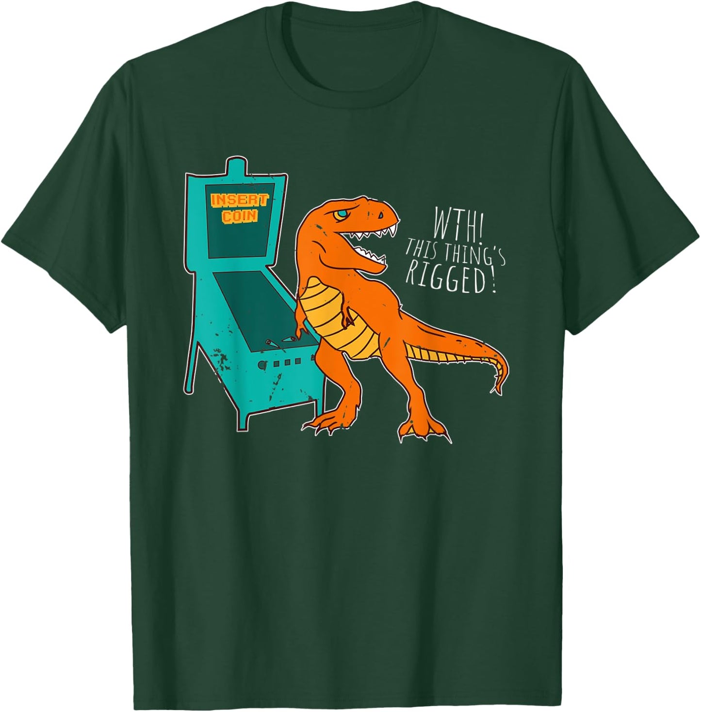 Dinosaur Pinball Wizard Arcade Machine Player Picture Shirt T-Shirt - T-Shirt | Forest
