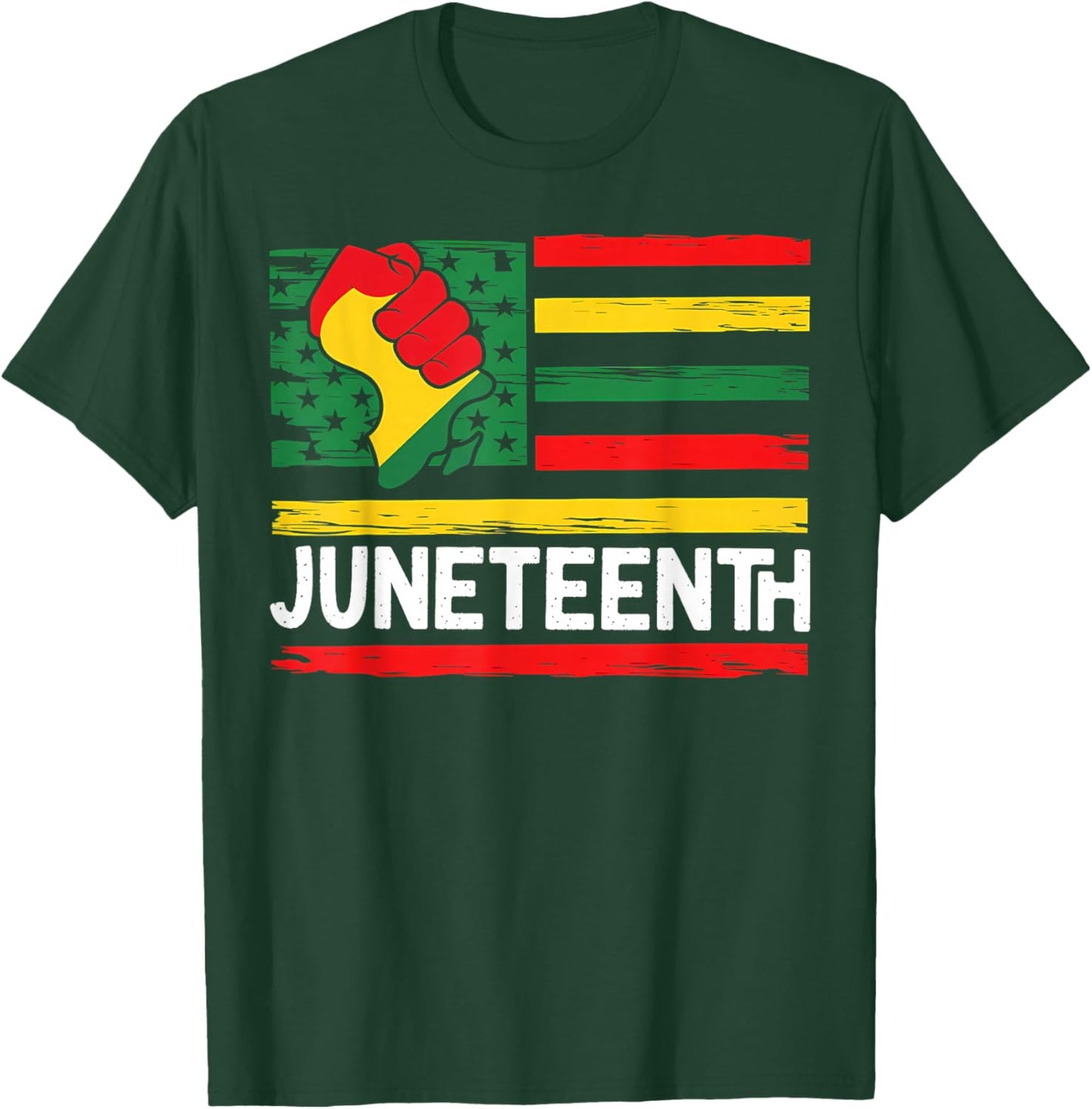 Juneteenth 1865 Freedom Day African Americans Flag T-Shirt - T-Shirt | Forest