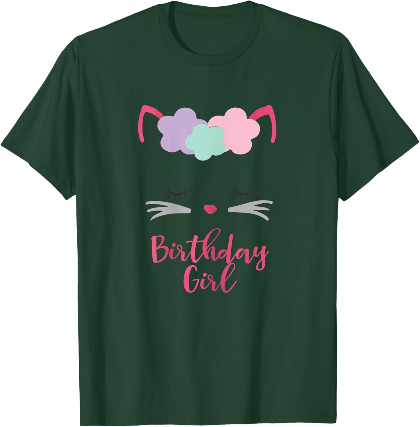 Kitten Birthday Cat Gift, Kitty Birthday Girl Outfit T-Shirt - T-Shirt | Forest