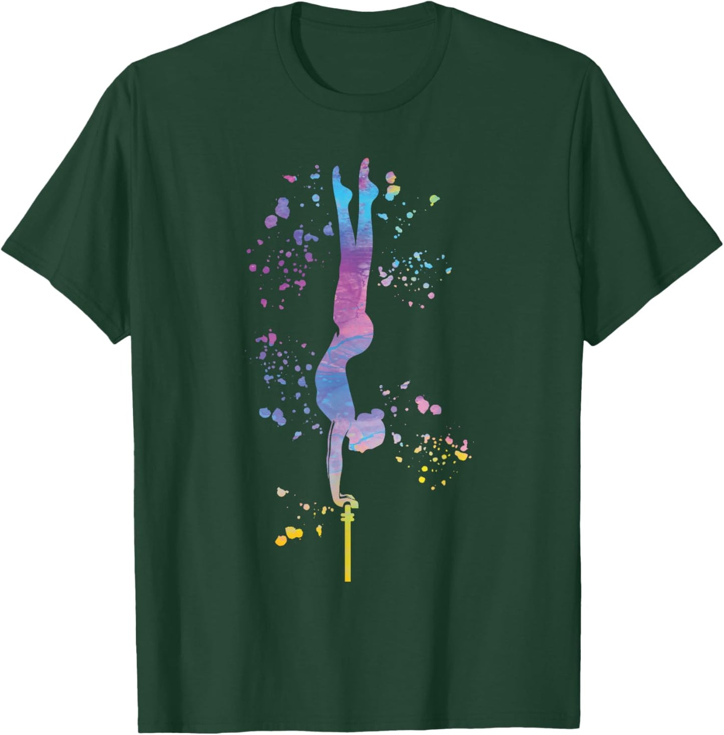 Gymnast on Uneven Bars Girls Kids Artistic Gymnastics T-Shirt - T-Shirt | Forest