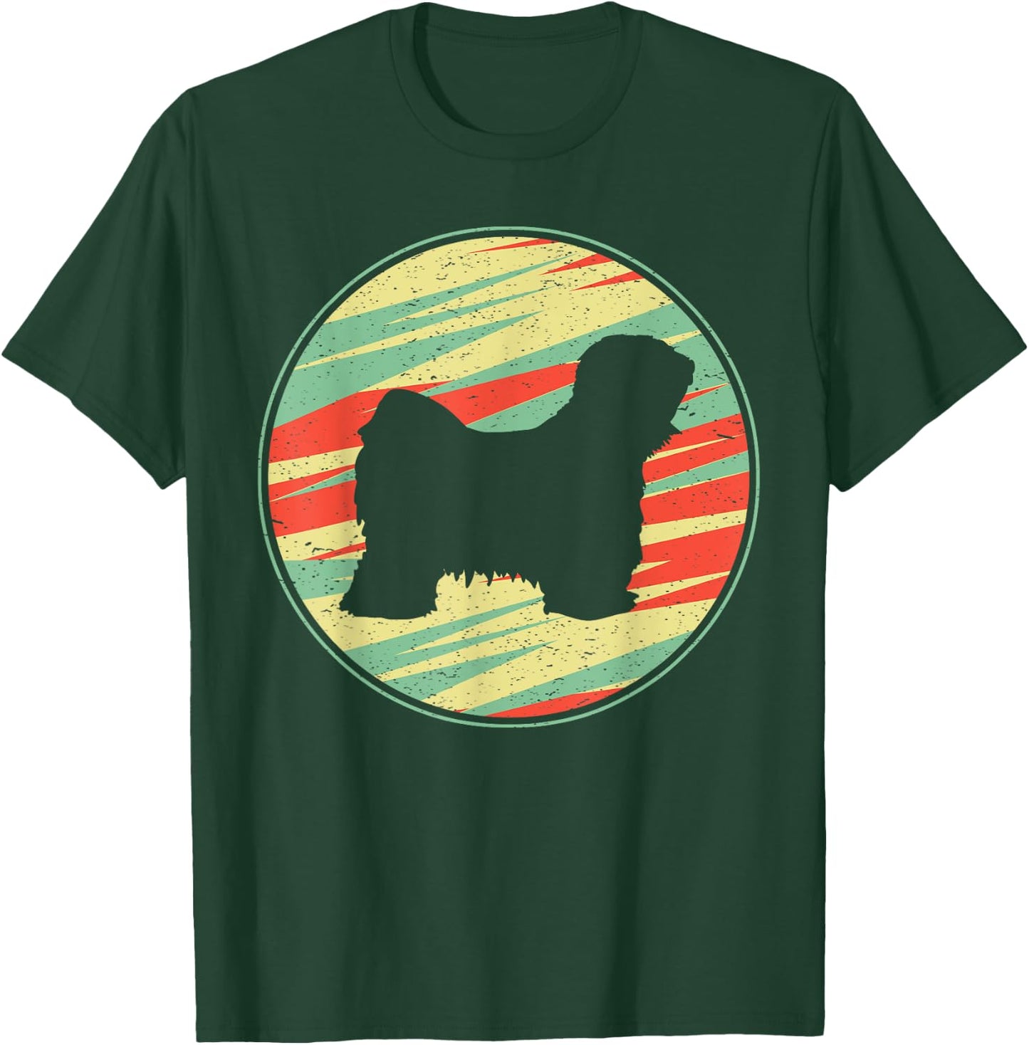 Tibetan Terrier Retro Vintage Silhouette Cute Dog Gift Men Women Kids T-Shirt - T-Shirt | Forest