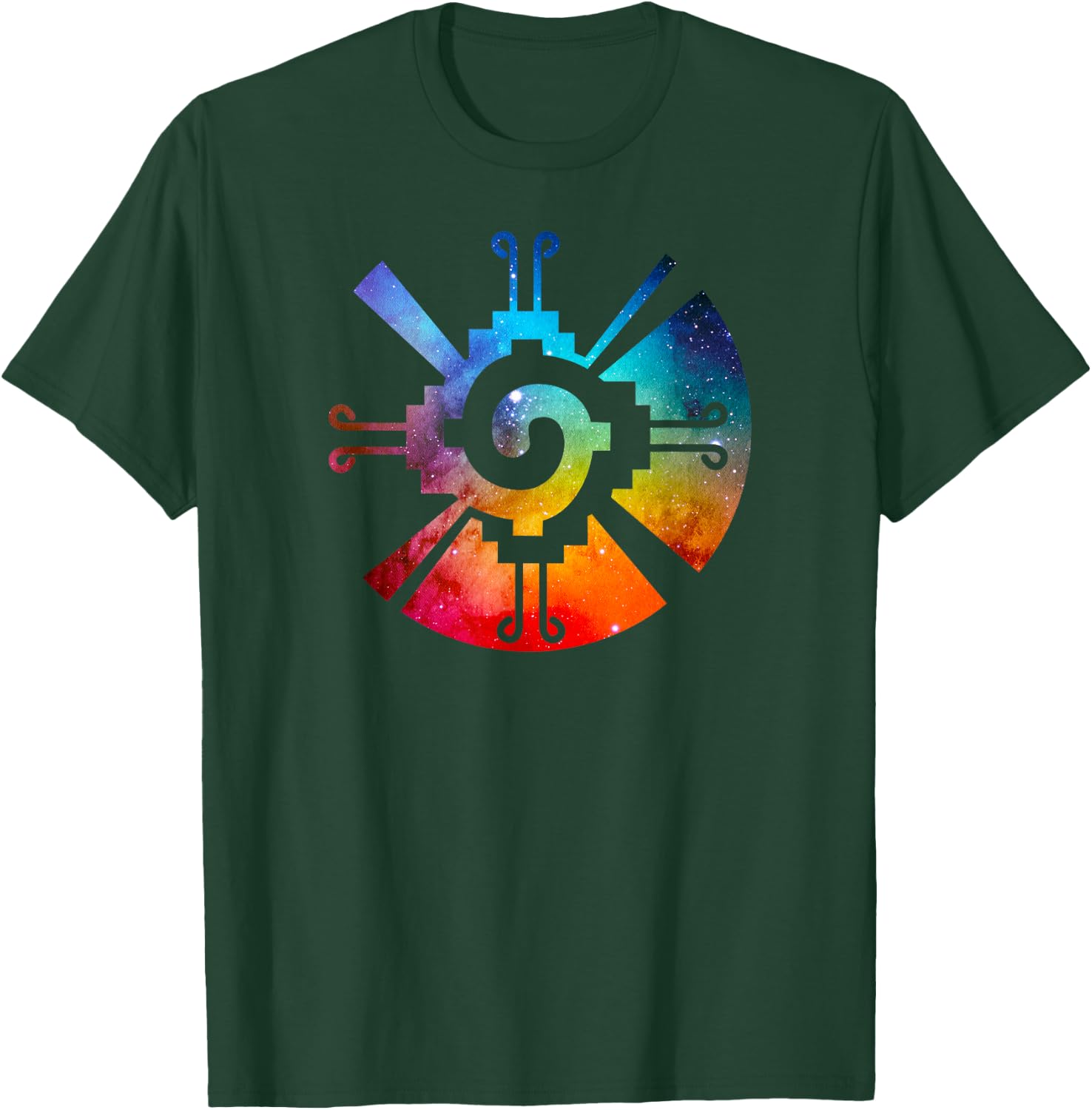 Hunab Ku Aztec Mayan Galaxy Symbol T-Shirt - T-Shirt | Forest