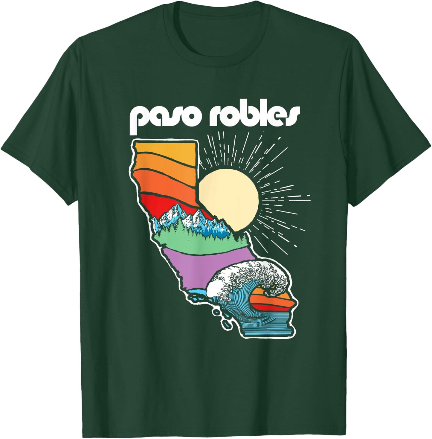 Paso Robles California Outdoors Retro Nature Graphic T-Shirt - T-Shirt | Forest