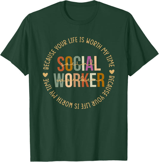 Advocate Support Empower Social Worker Social Work Month T-Shirt - T-Shirt | Forest