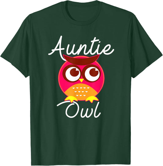 Auntie Owl Cute Owl Lover For Aunt T-Shirt - T-Shirt | Forest