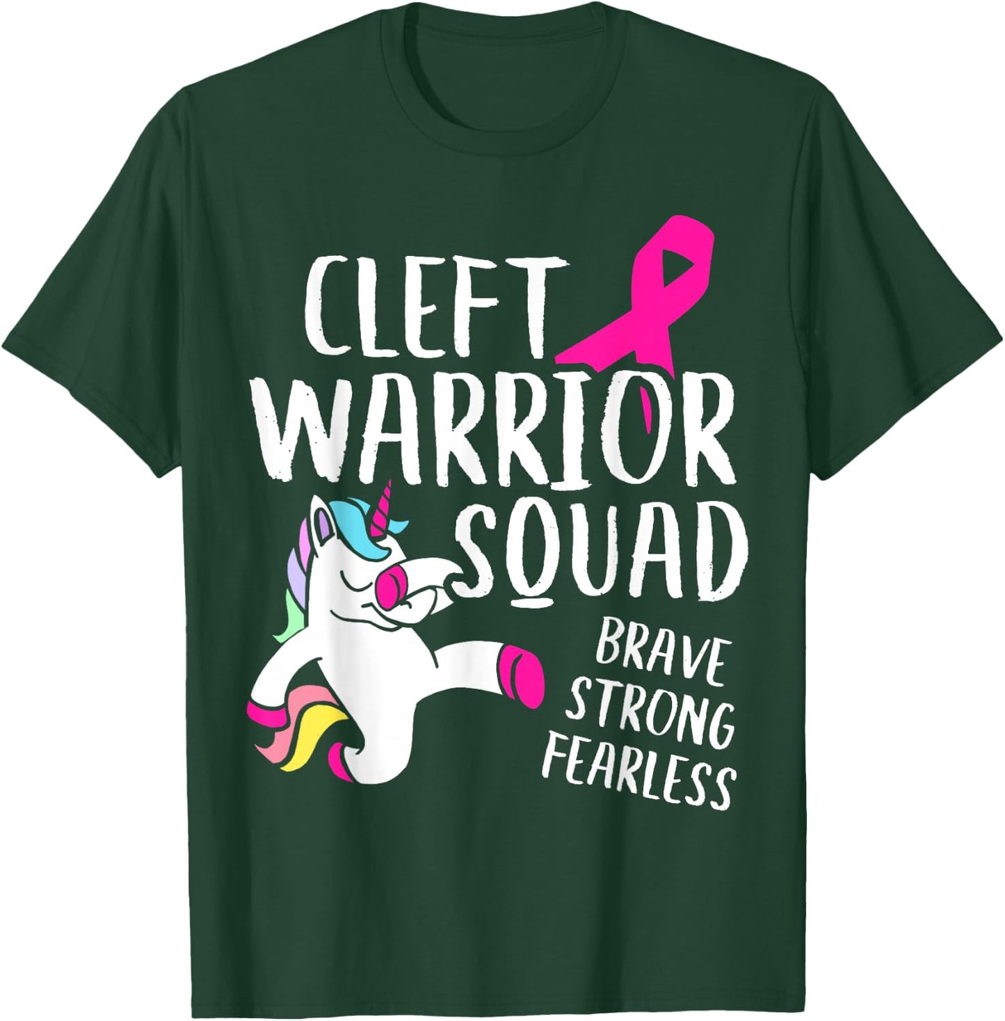 Cleft Palate Lip Warrior Squad Cleft Strong Awareness T-Shirt - T-Shirt | Forest