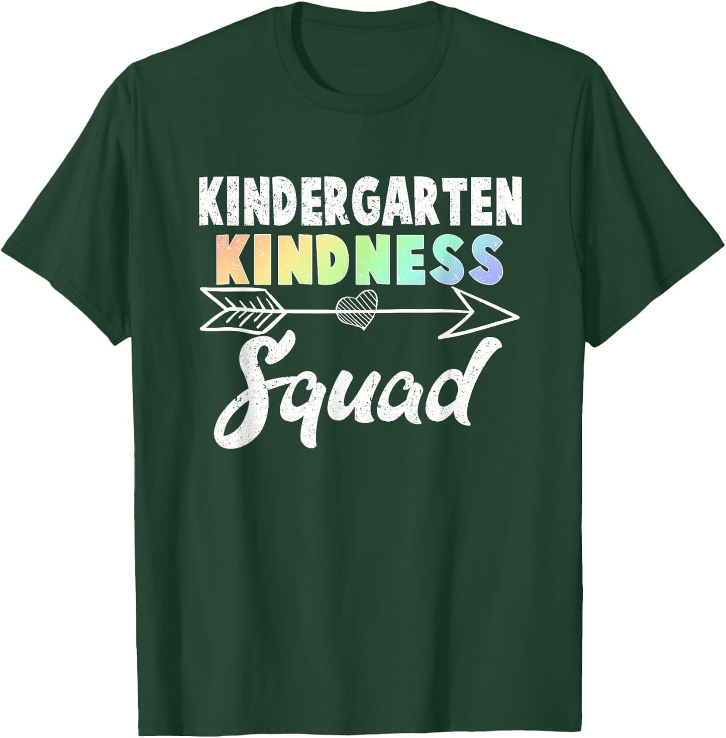 Teacher Team Shirt Kindergarten Kindness Squad Rainbow Gift Women Kids T-Shirt - T-Shirt | Forest