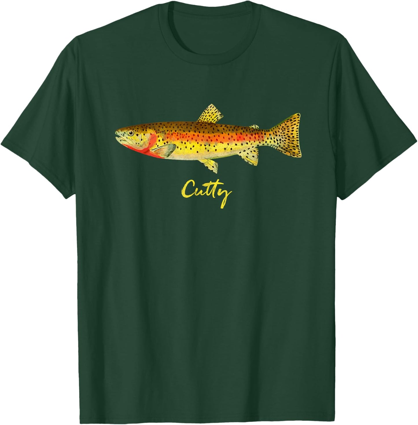 Retro Cutthroat Trout Vintage Fly Fishing T-Shirt - T-Shirt | Forest