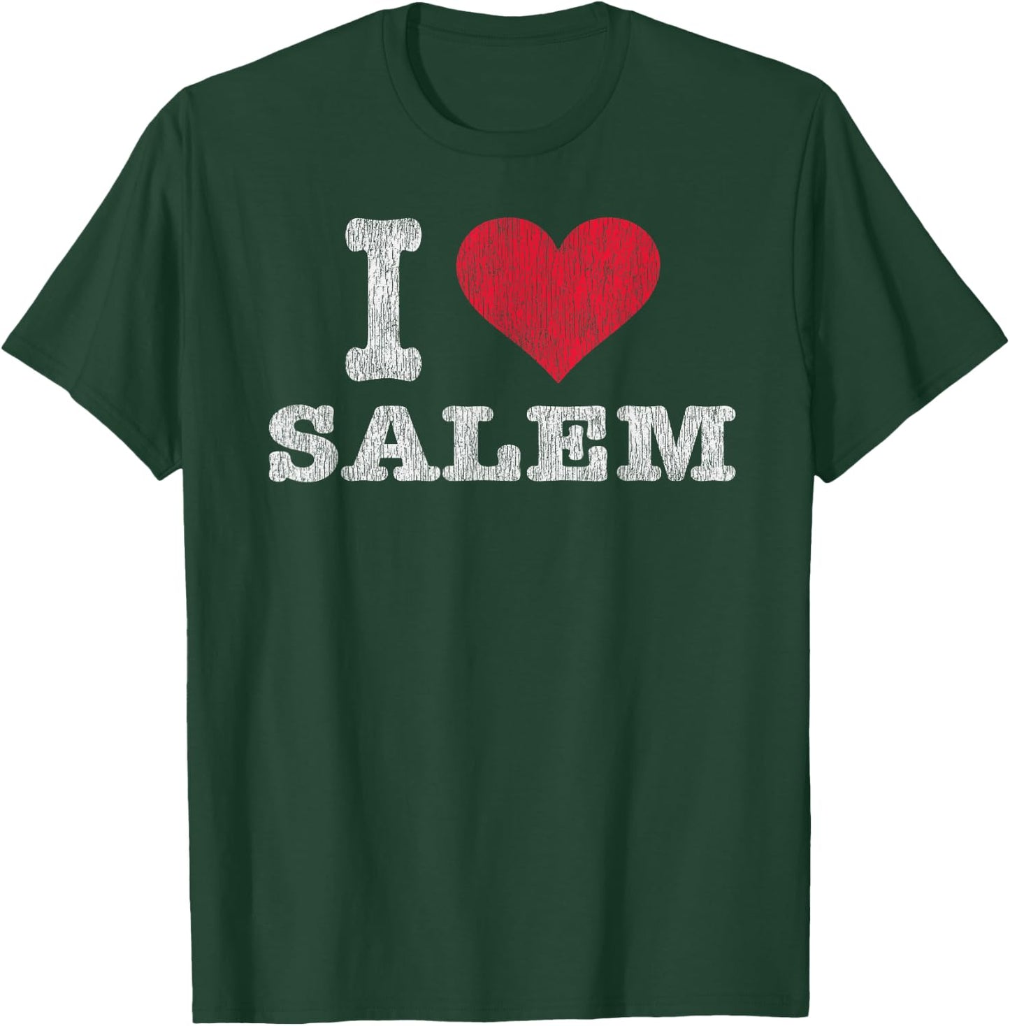 Distressed Retro I Love Salem Souvenir Gift T-Shirt - T-Shirt | Forest