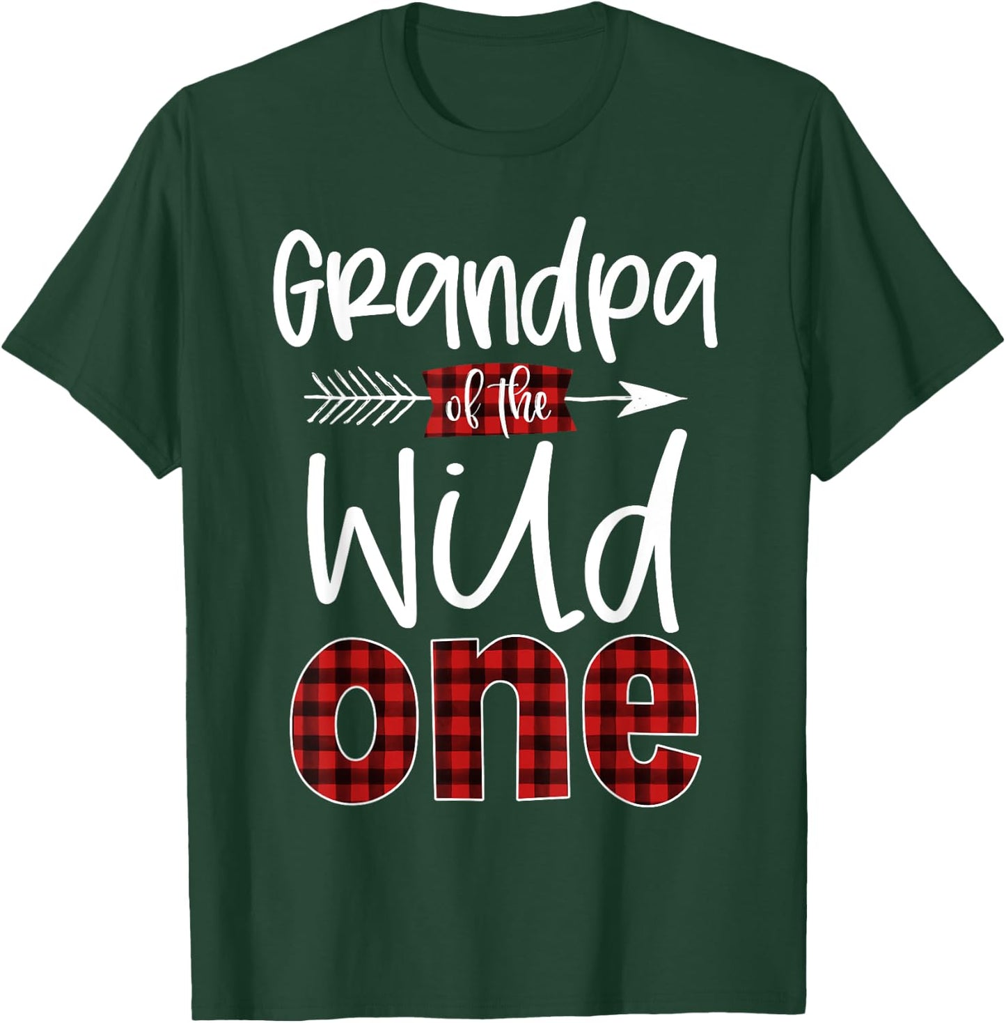 Grandpa of the Wild One Shirt Plaid Lumberjack 1st Birthday T-Shirt - T-Shirt | Forest