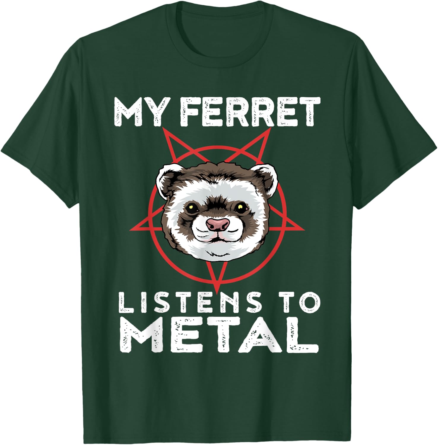Metal Ferret Funny Goth And Heavy Metal Animal Shirt T-Shirt - T-Shirt | Forest