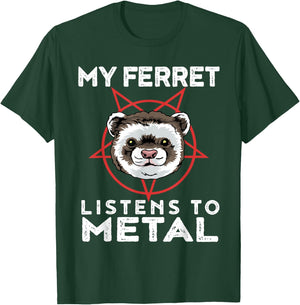 Metal Ferret Funny Goth And Heavy Metal Animal Shirt T-Shirt - T-Shirt | Forest
