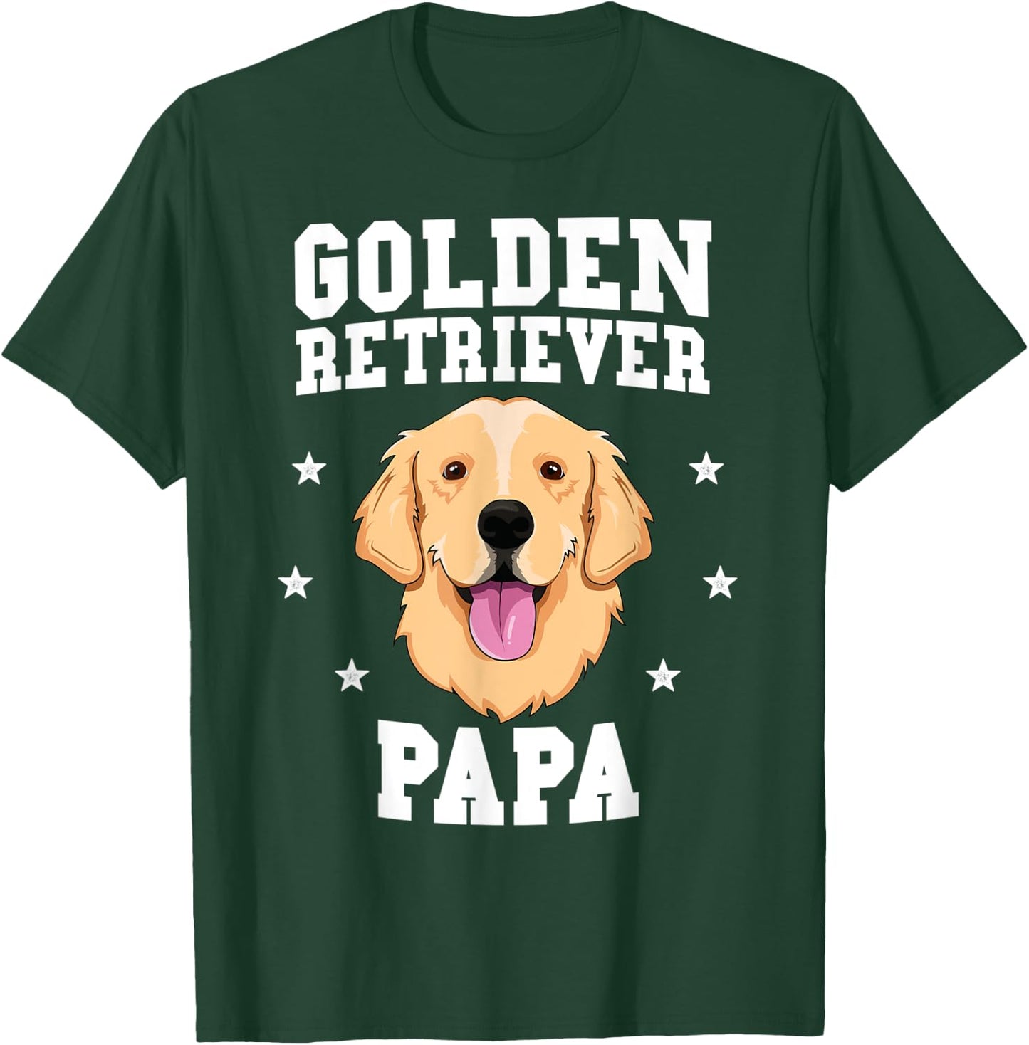 Golden Retriever Papa Father Fur Dad Dog Puppy Adopt Puppy Men Women Kids T-Shirt - T-Shirt | Forest