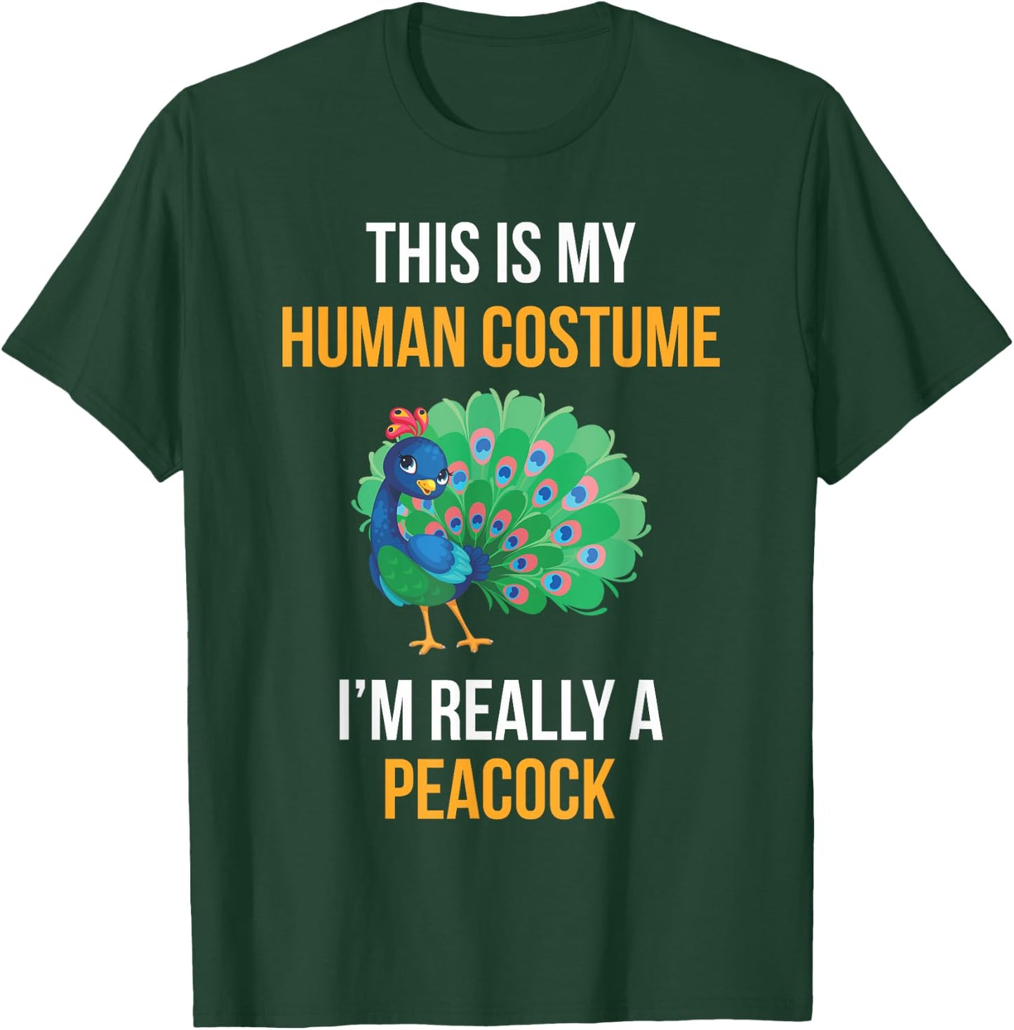 Funny Halloween Peacock Costume Shirt for Kids Women Men T-Shirt - T-Shirt | Forest