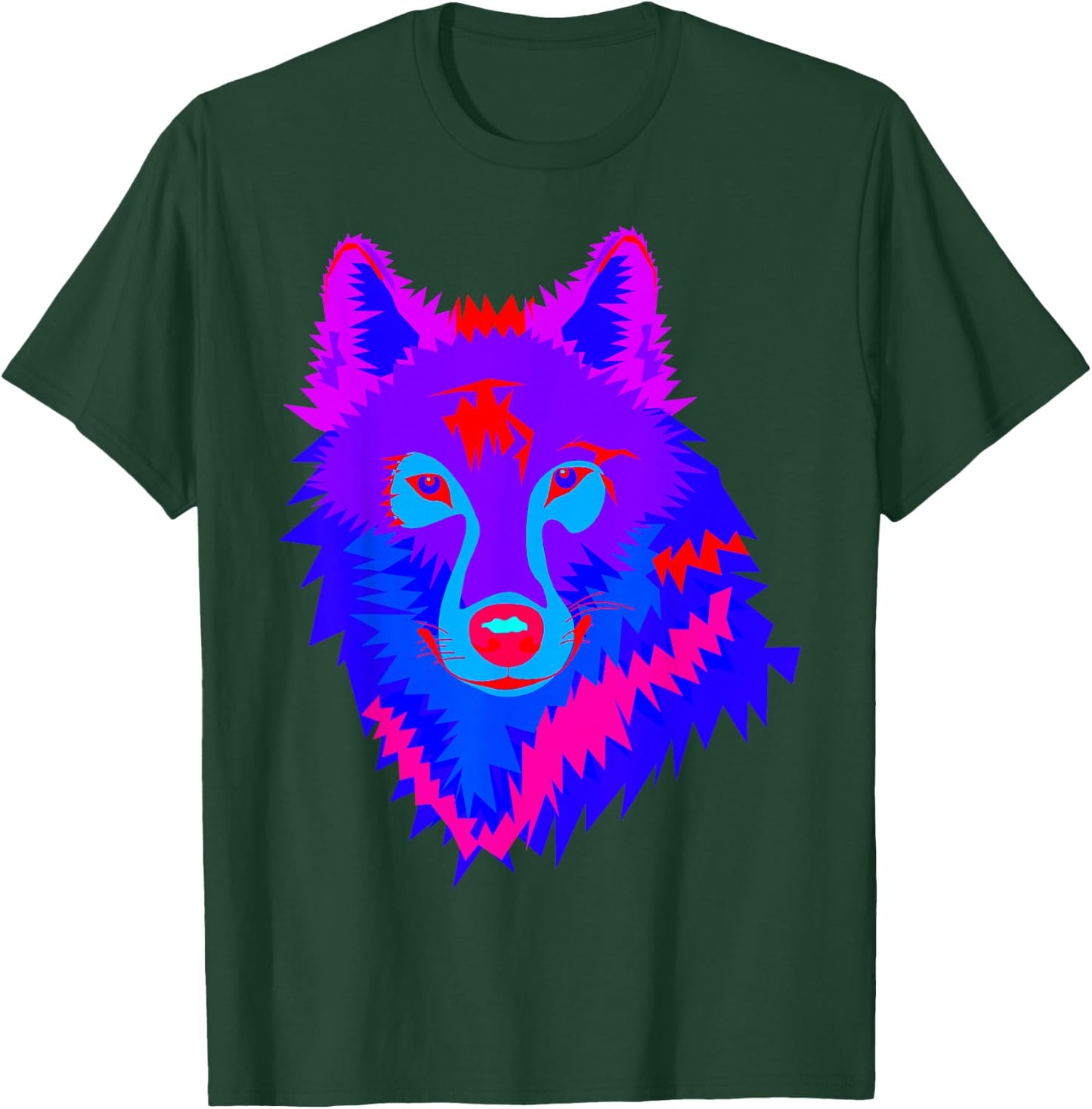 EDM Electronic Dance Music Techno Trippy Wolf Rave Shirt T-Shirt - T-Shirt | Forest