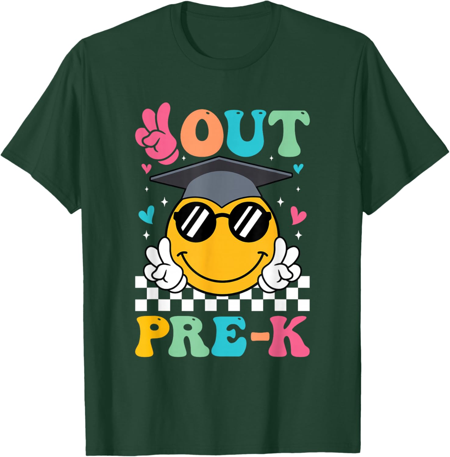Peace Out Preschool Graduation Pre-K Last Day Of School T-Shirt - T-Shirt | Forest