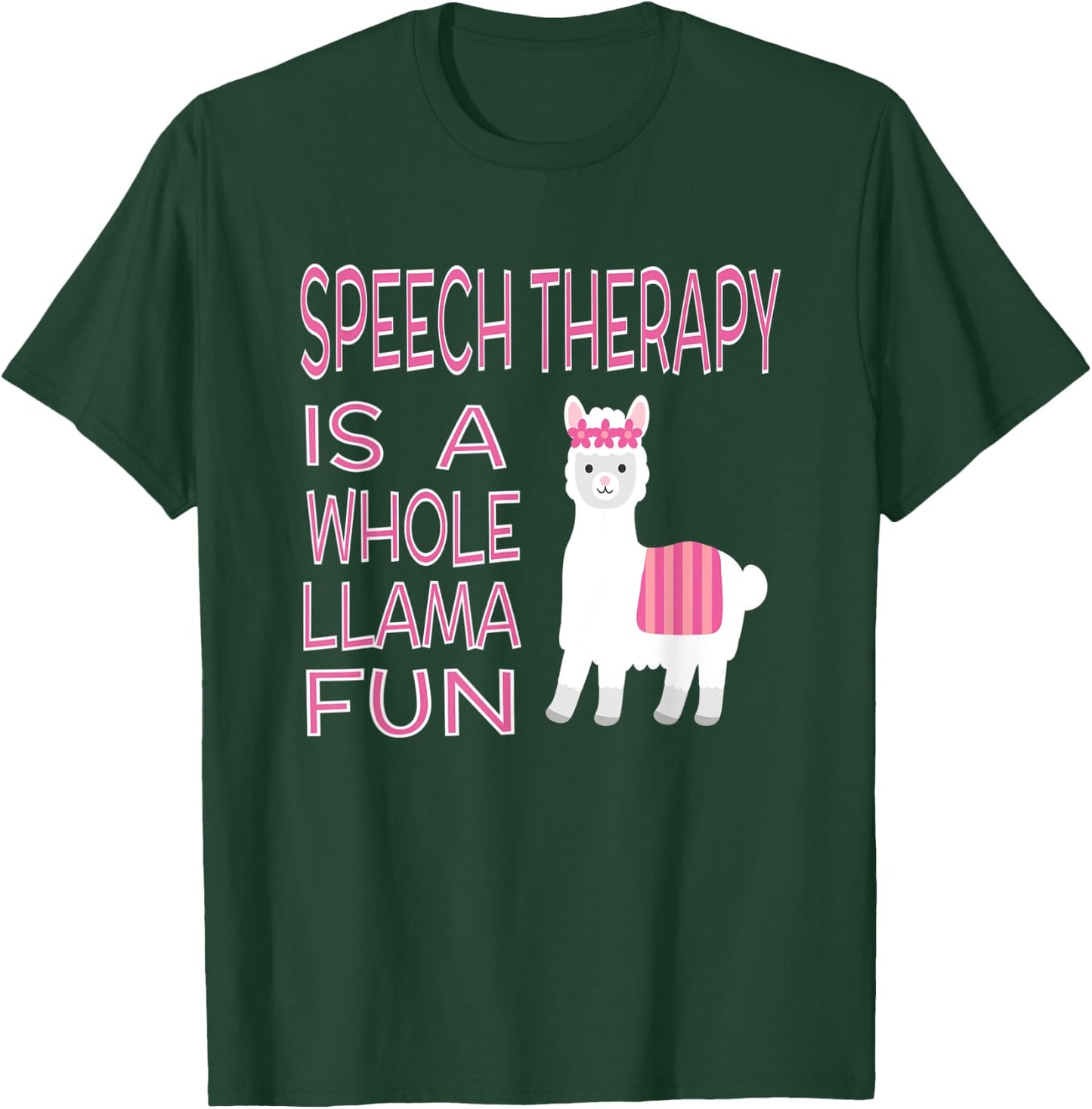 Speech Language Pathology Funny Women SLP Therapist Llama T-Shirt - T-Shirt | Forest