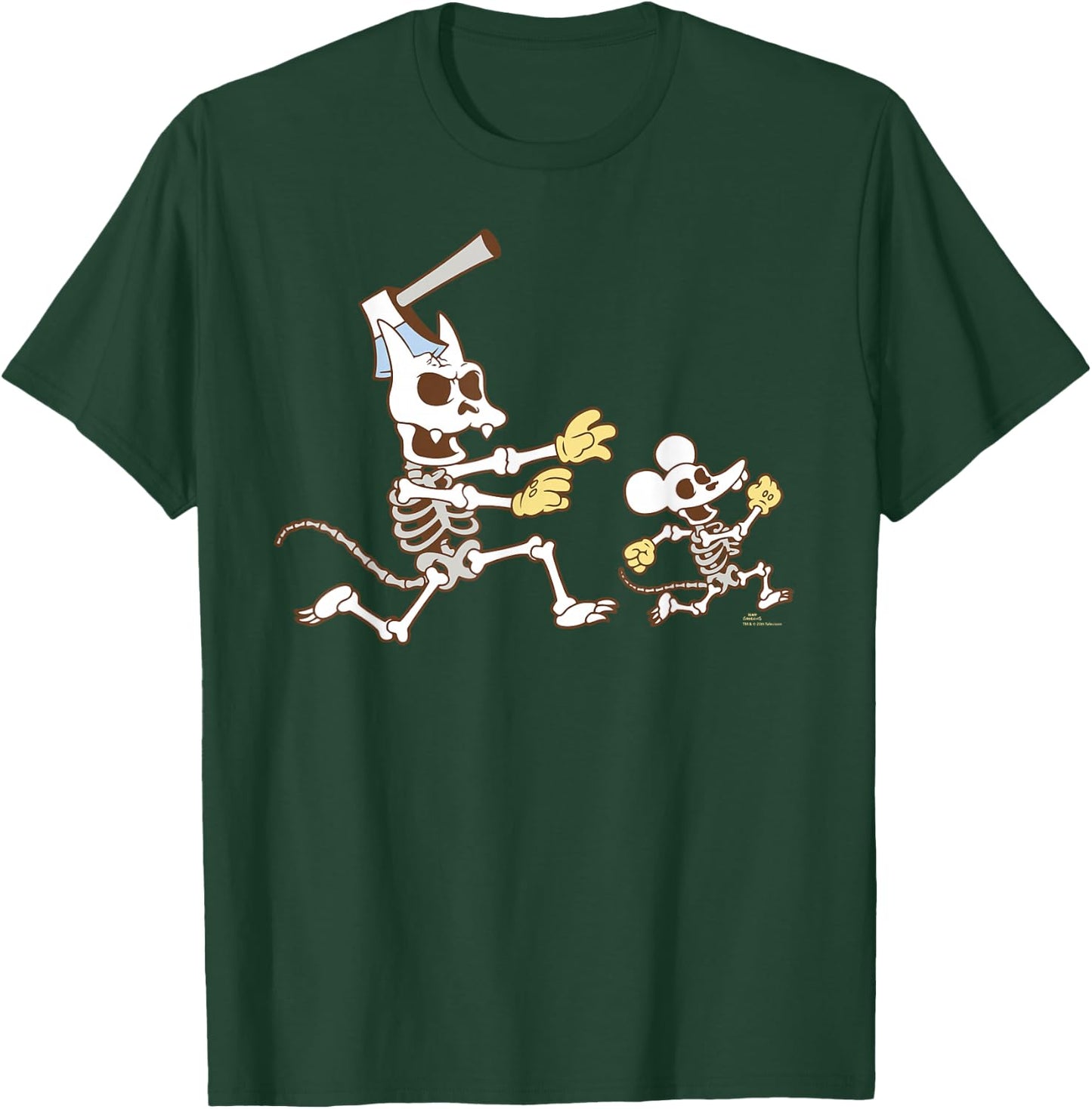 The Simpsons Halloween Itchy & Scratchy Skeleton Chase T-Shirt - T-Shirt | Forest