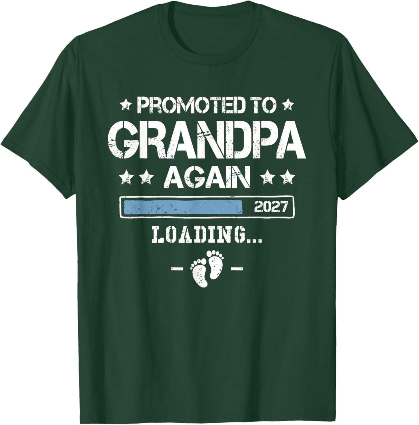 Promoted to Grandpa Again 2027 2nd Time Grandpa Announcement T-Shirt - T-Shirt | Forest