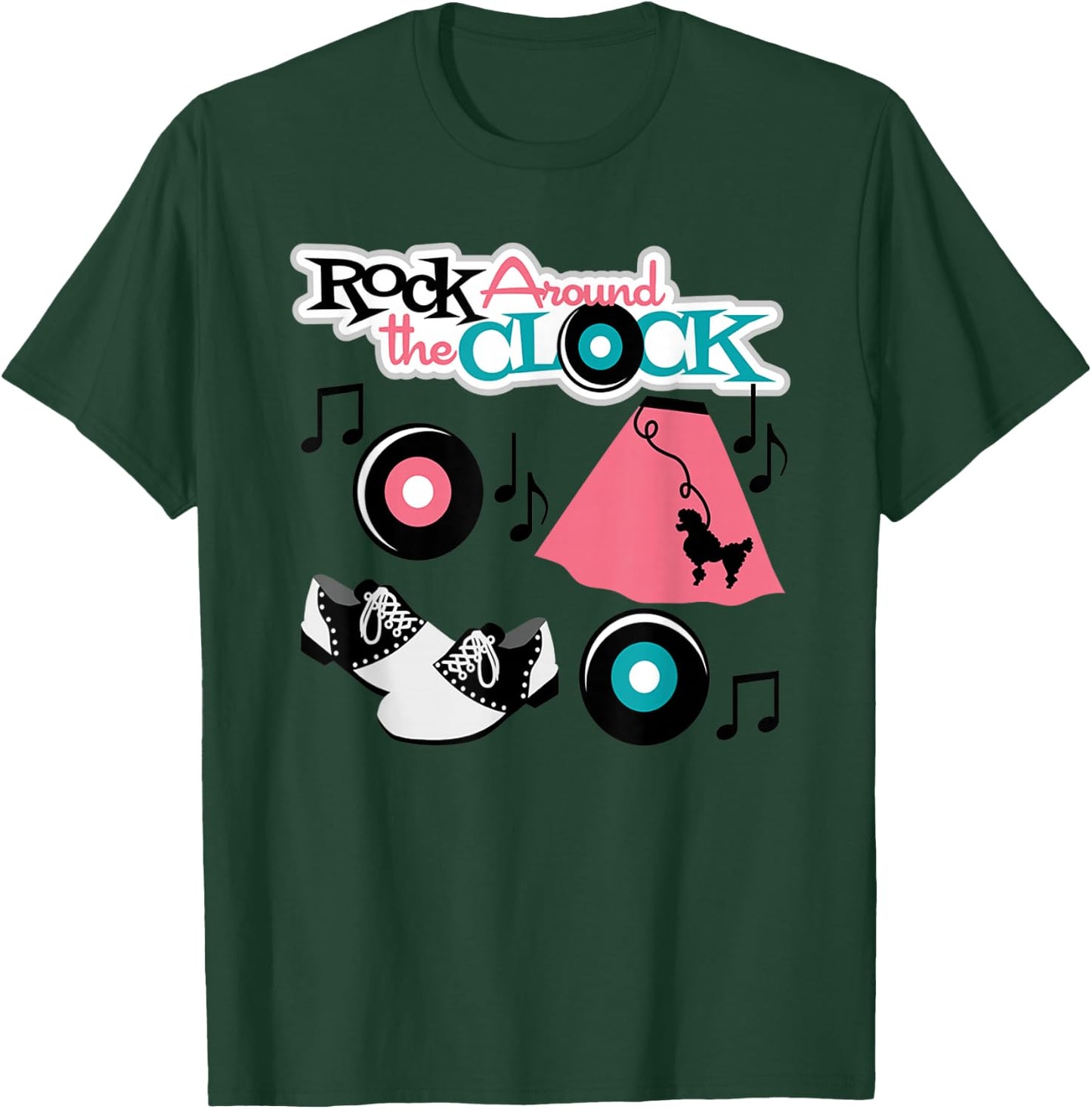Rock Around the Clock 50's T-Shirt - T-Shirt | Forest
