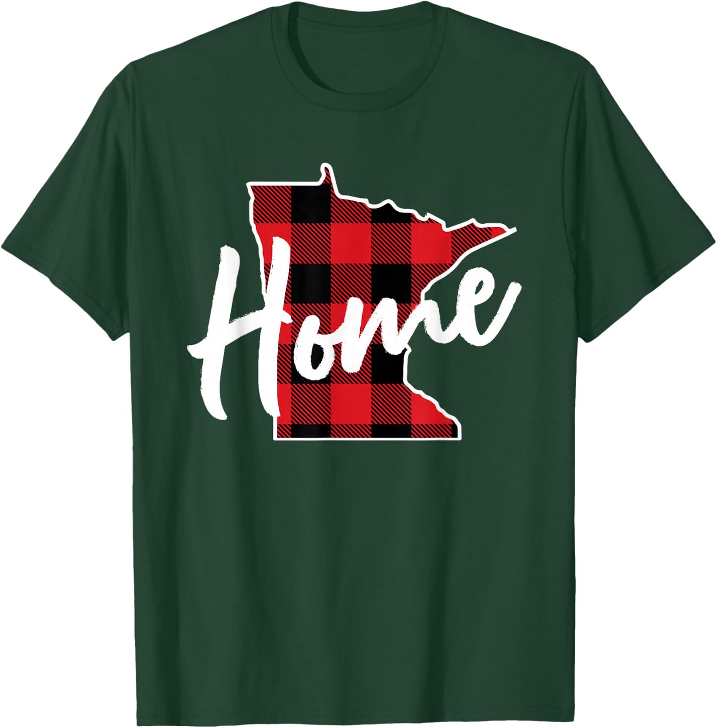 Lumberjack Buffalo Plaid Minnesota Home State Gift T-Shirt - T-Shirt | Forest