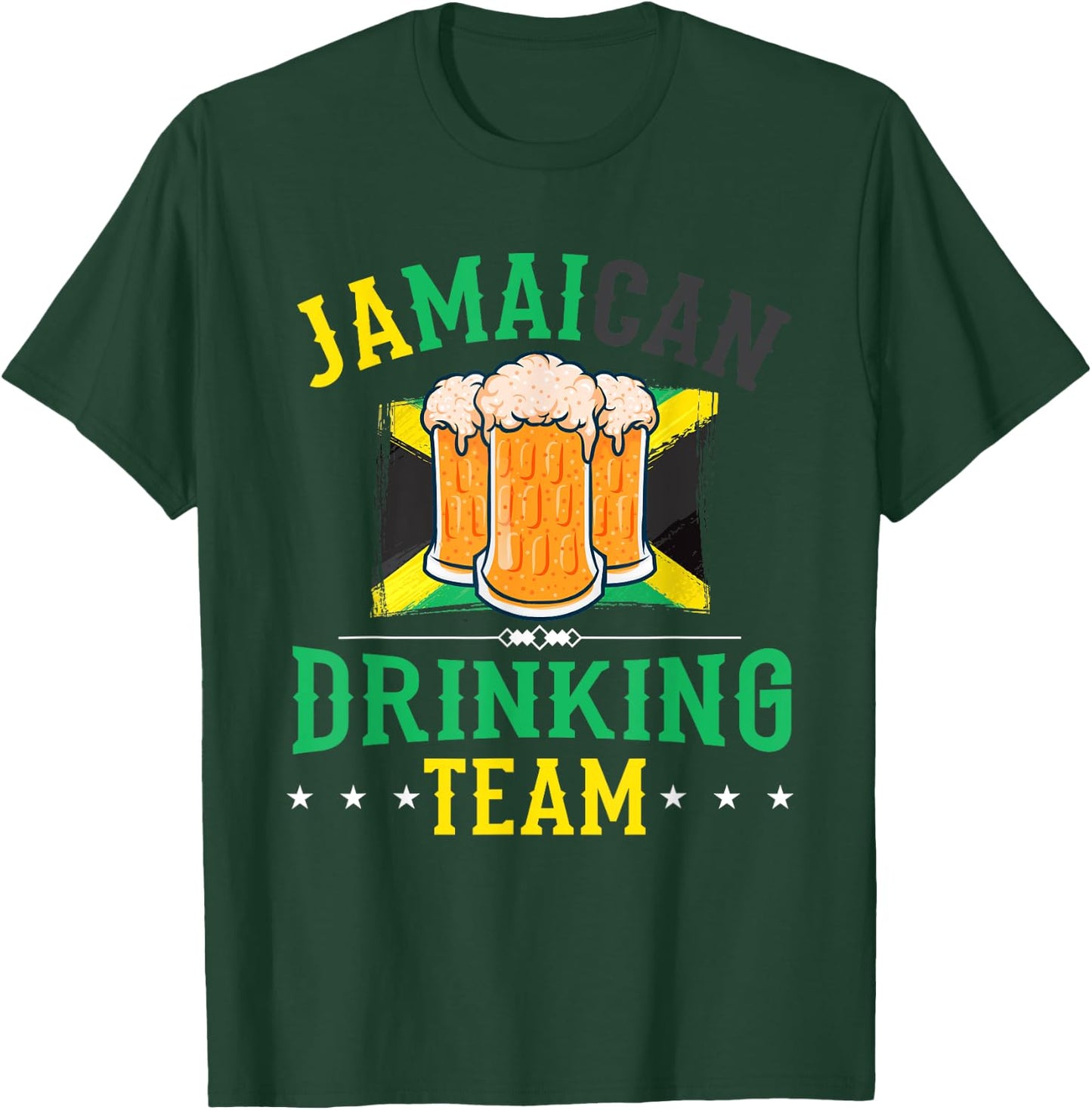 Jamaican Drinking Team Jamaica Flag Gift Beer Drinkers T-Shirt - T-Shirt | Forest