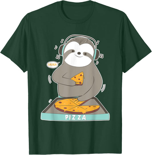 Sloth Pizza Shirt Women Kids Girls Boys T-Shirt - T-Shirt | Forest