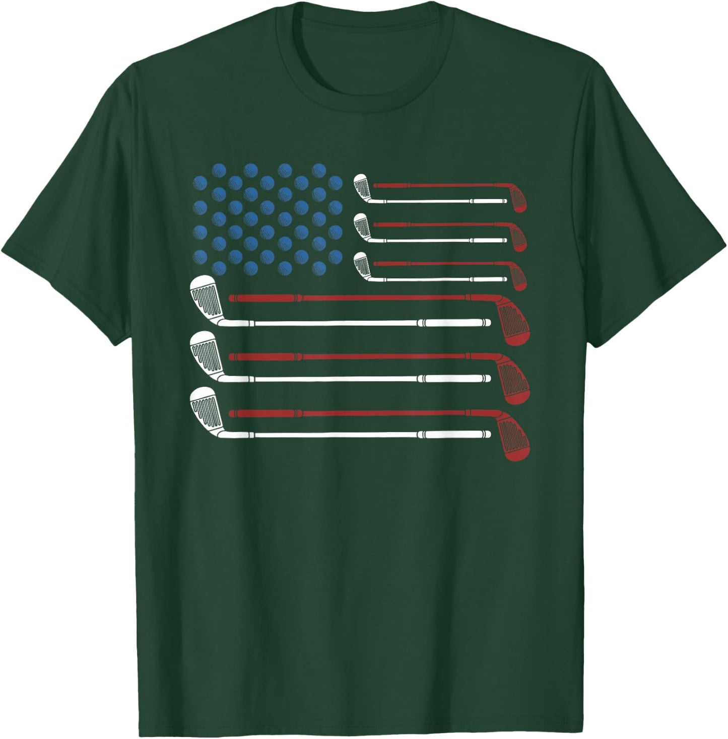 Amerikan Unabhngigkeitstag-Erinnerungspatriot Golf Clubs USA Flag Red White and Blue T-Shirt - T-Shirt | Forest
