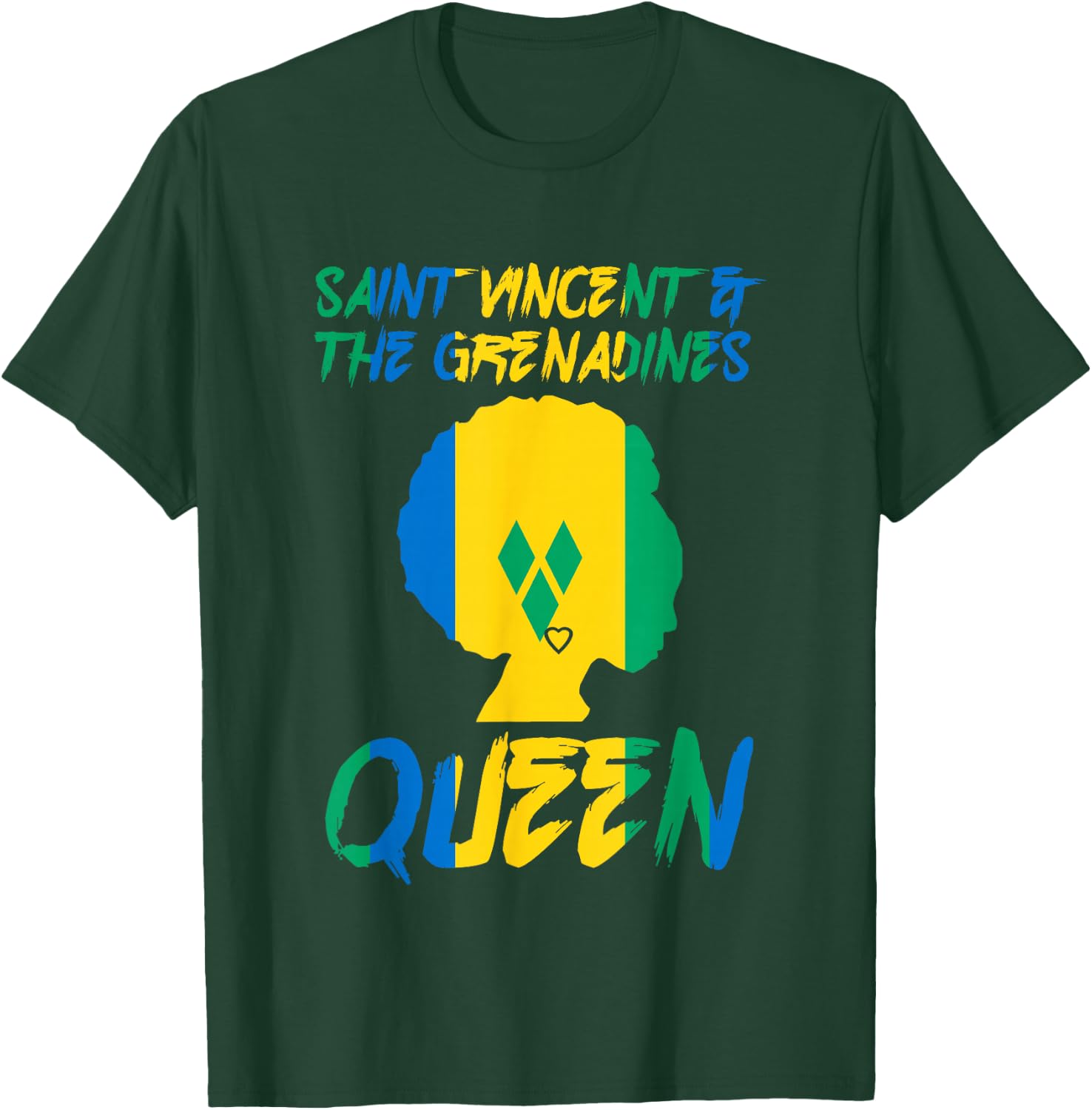 St Vincent & The Grenadines Queen Flag Afro Pride Proud T-Shirt - T-Shirt | Forest