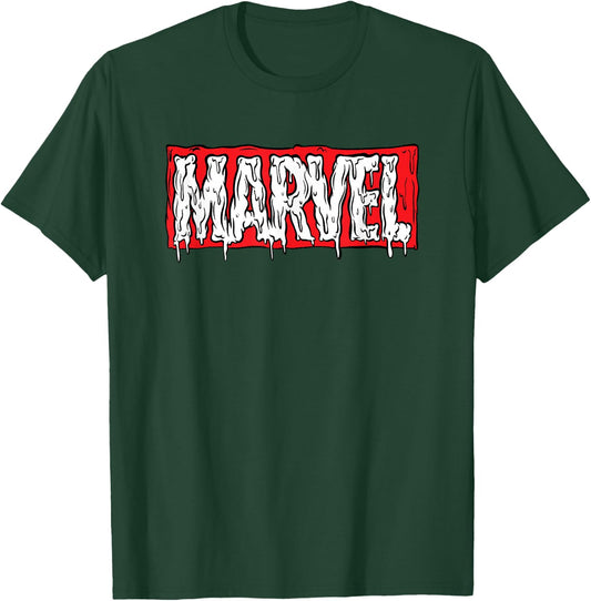 Marvel Logo Melting Paint Drip T-Shirt - T-Shirt | Forest
