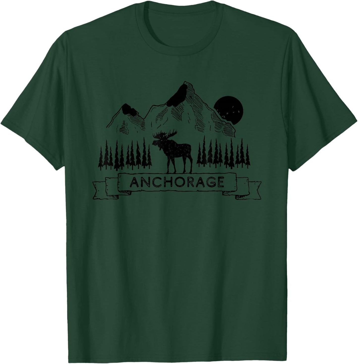 Anchorage Alaska Mountain Moose Gift | Cool Anchorage T-Shirt - T-Shirt | Forest