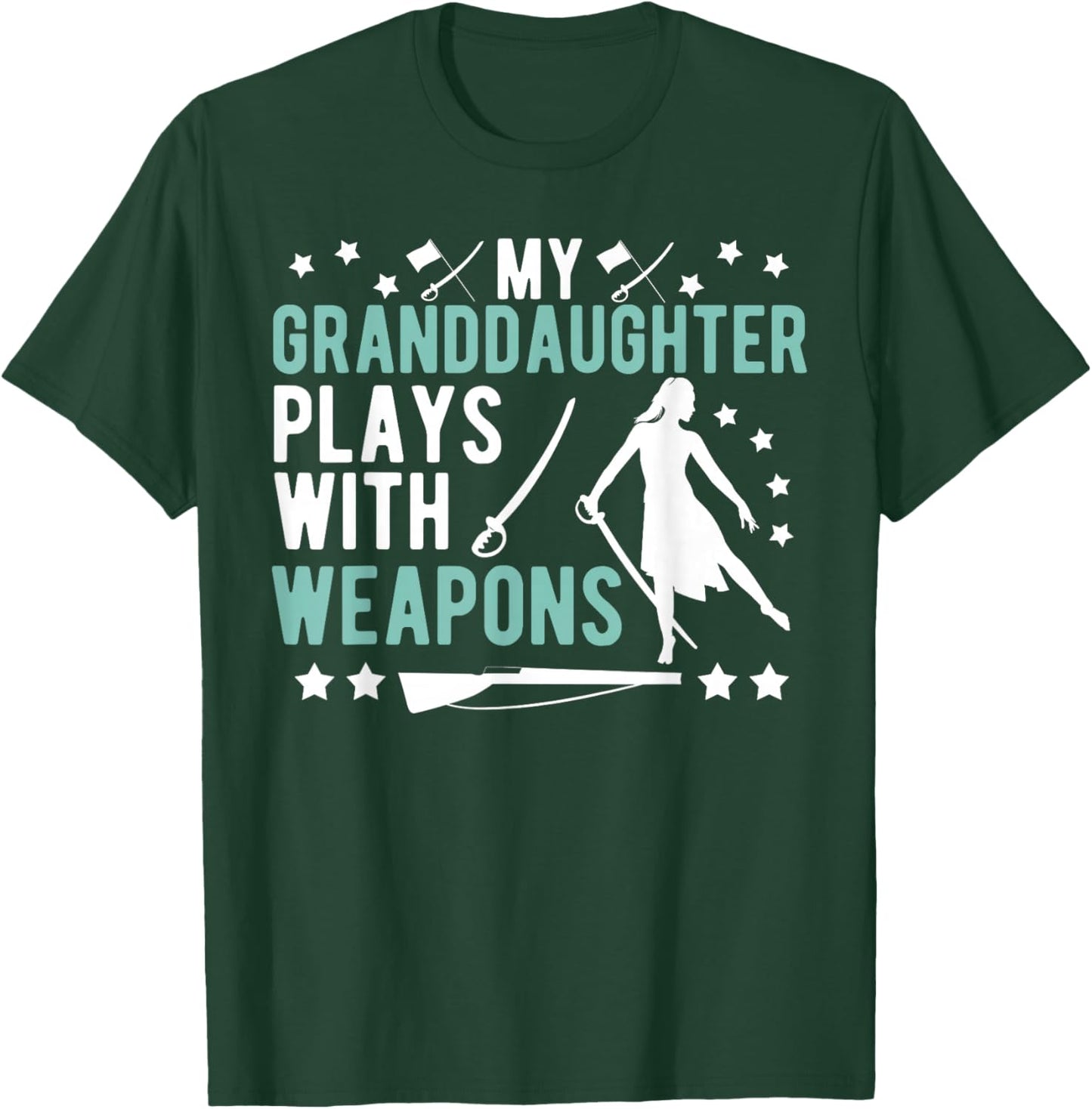 My Granddaughter Color Guard Grandpa Funny Guard Grandfather T-Shirt - T-Shirt | Forest