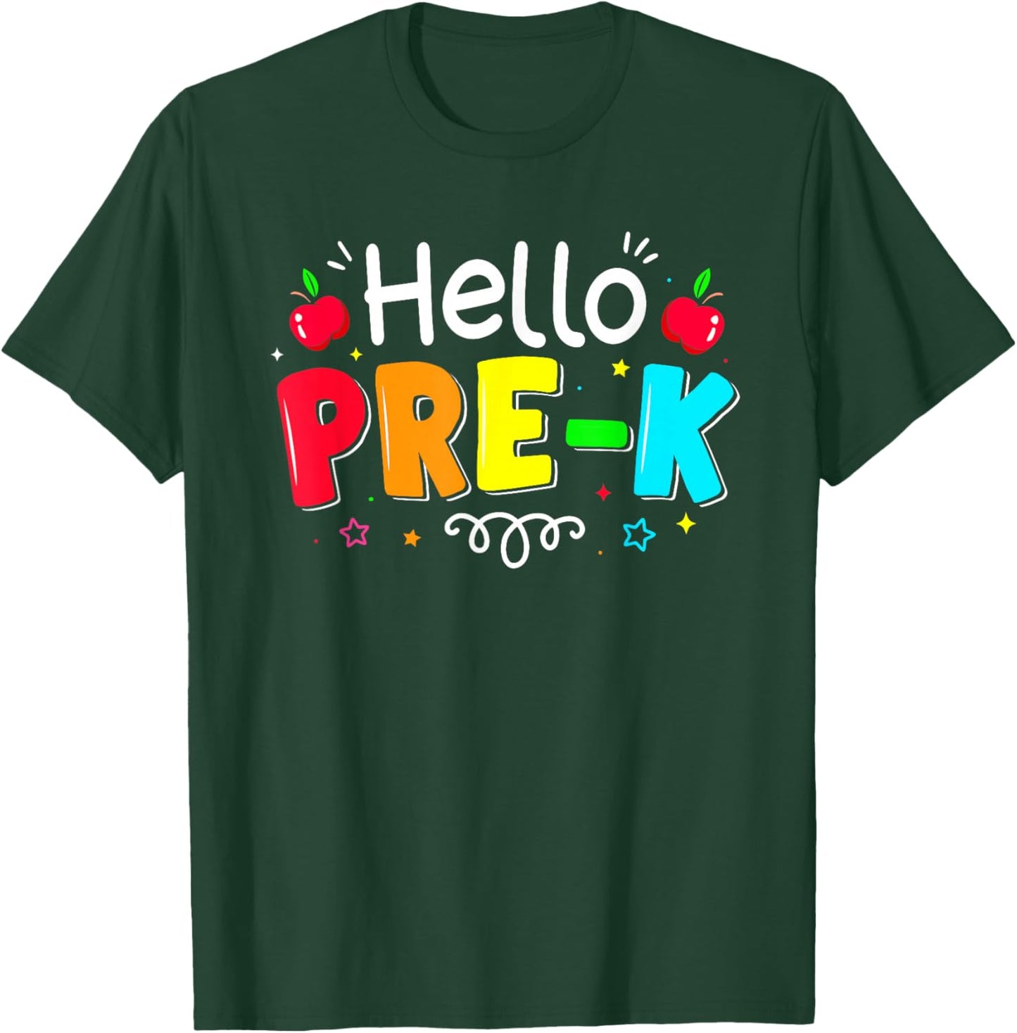 Hello Preschool Boy Girl Teacher Back to School Pre-k T-Shirt - T-Shirt | Forest