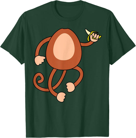 Monkey Holding Banana Costume Funny Easy Halloween Gift T-Shirt - T-Shirt | Forest