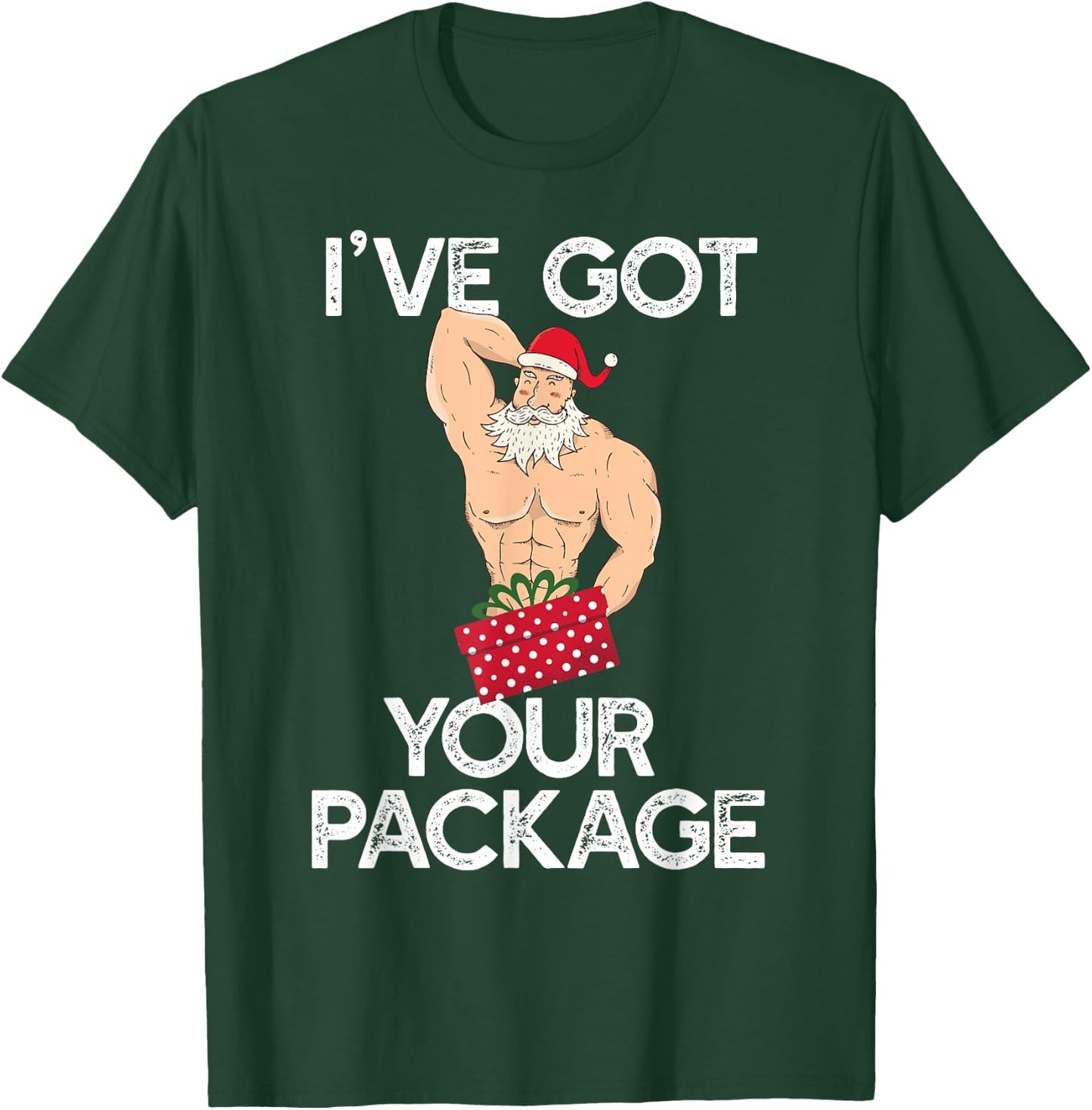 I'VE GOT YOUR PACKAGE Funny Sexy Santa Claus Funny Meme T-Shirt - T-Shirt | Forest