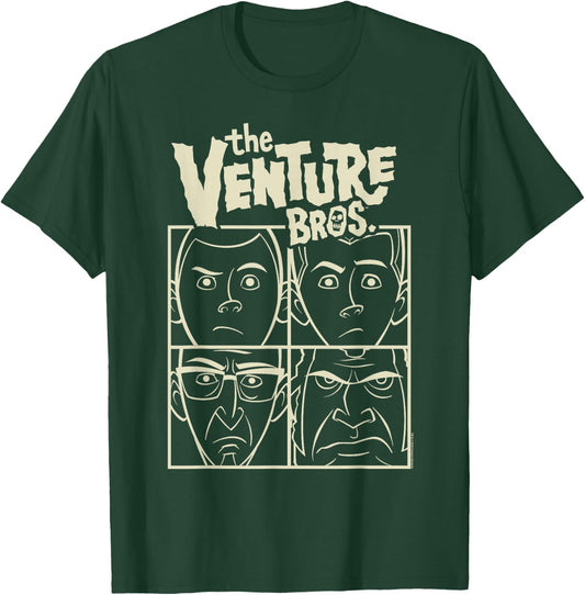 Adult Swim Venture Bros. Adult Men's Black Cartoon Themed Cartoon Patterned Classic Style with & Short Sleeves - Small T-Shirt - T-Shirt | Forest