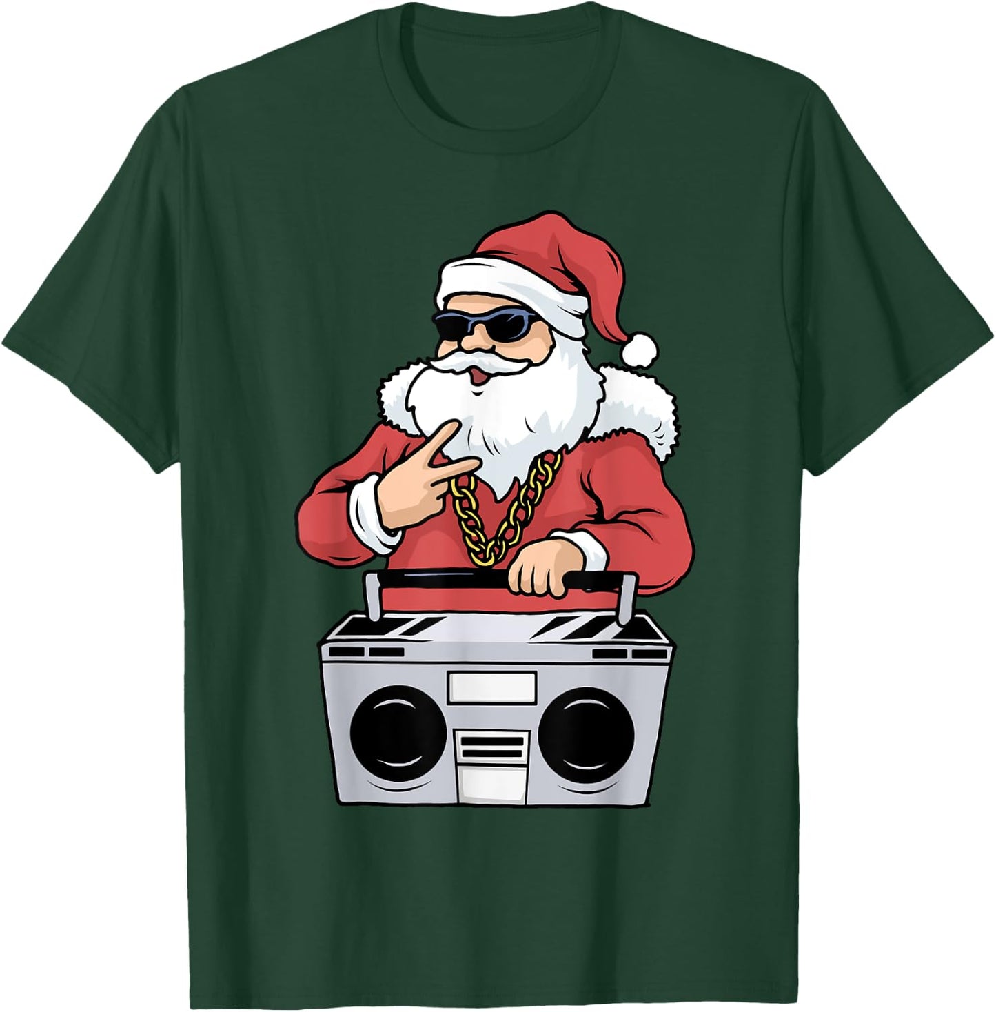 Hip Hop Santa Claus Gangster Christmas Ghettoblaster T-Shirt - T-Shirt | Forest