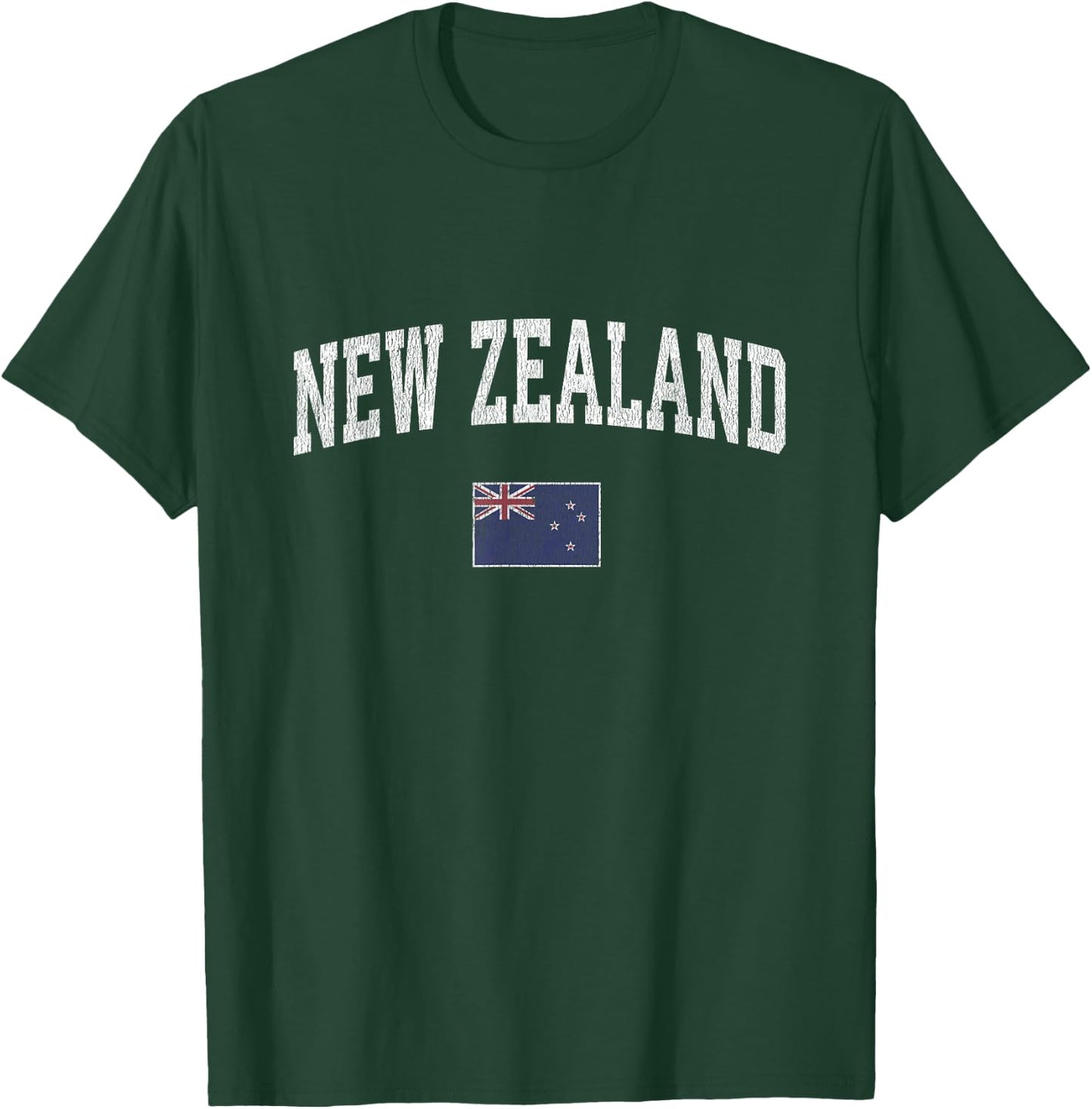 New Zealand Vintage Sports New Zealander Flag T-Shirt - T-Shirt | Forest